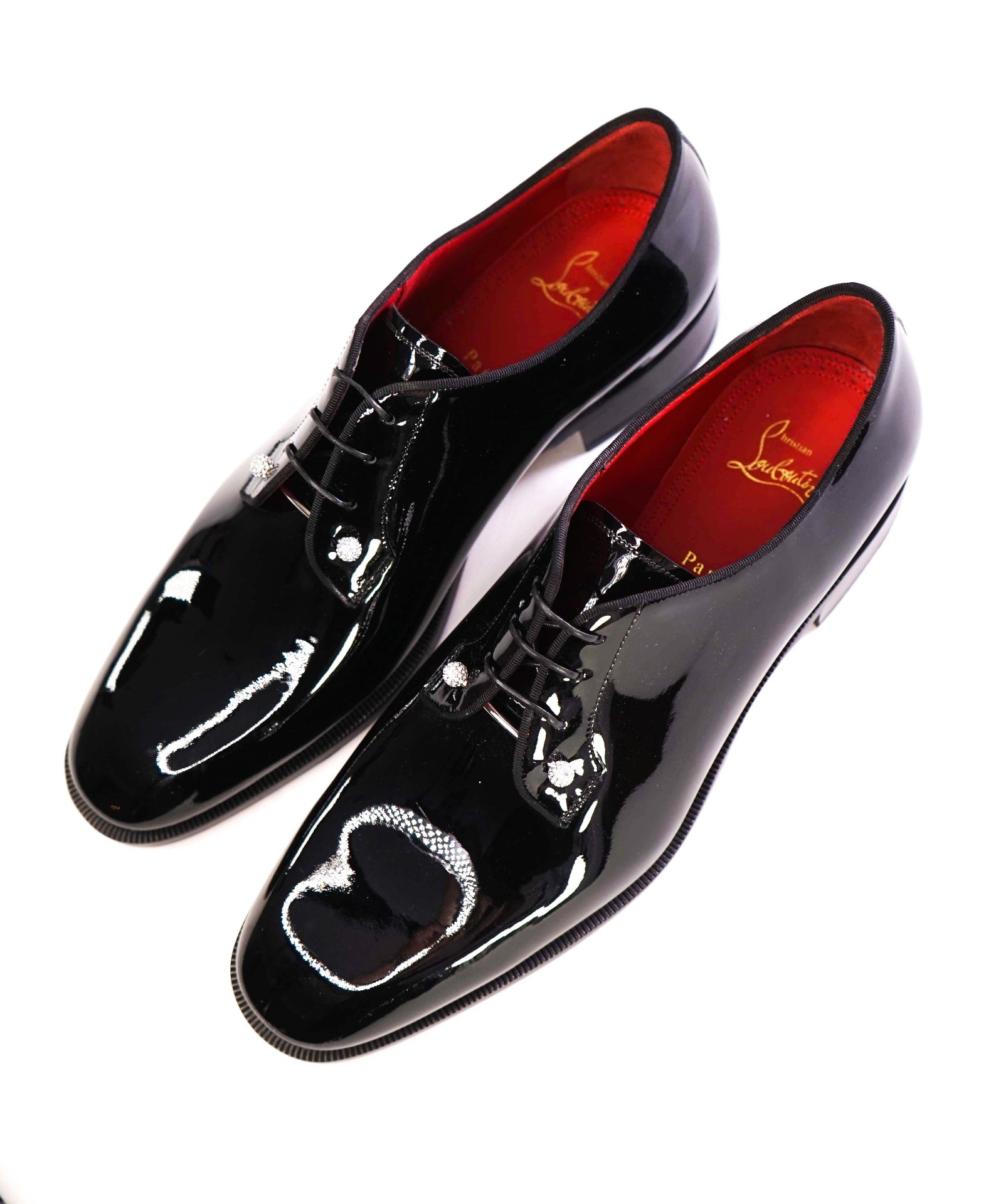 $1,295 Christian Louboutin "Chambeliss Night Strass" Patent Oxfords US 12 (45EU)