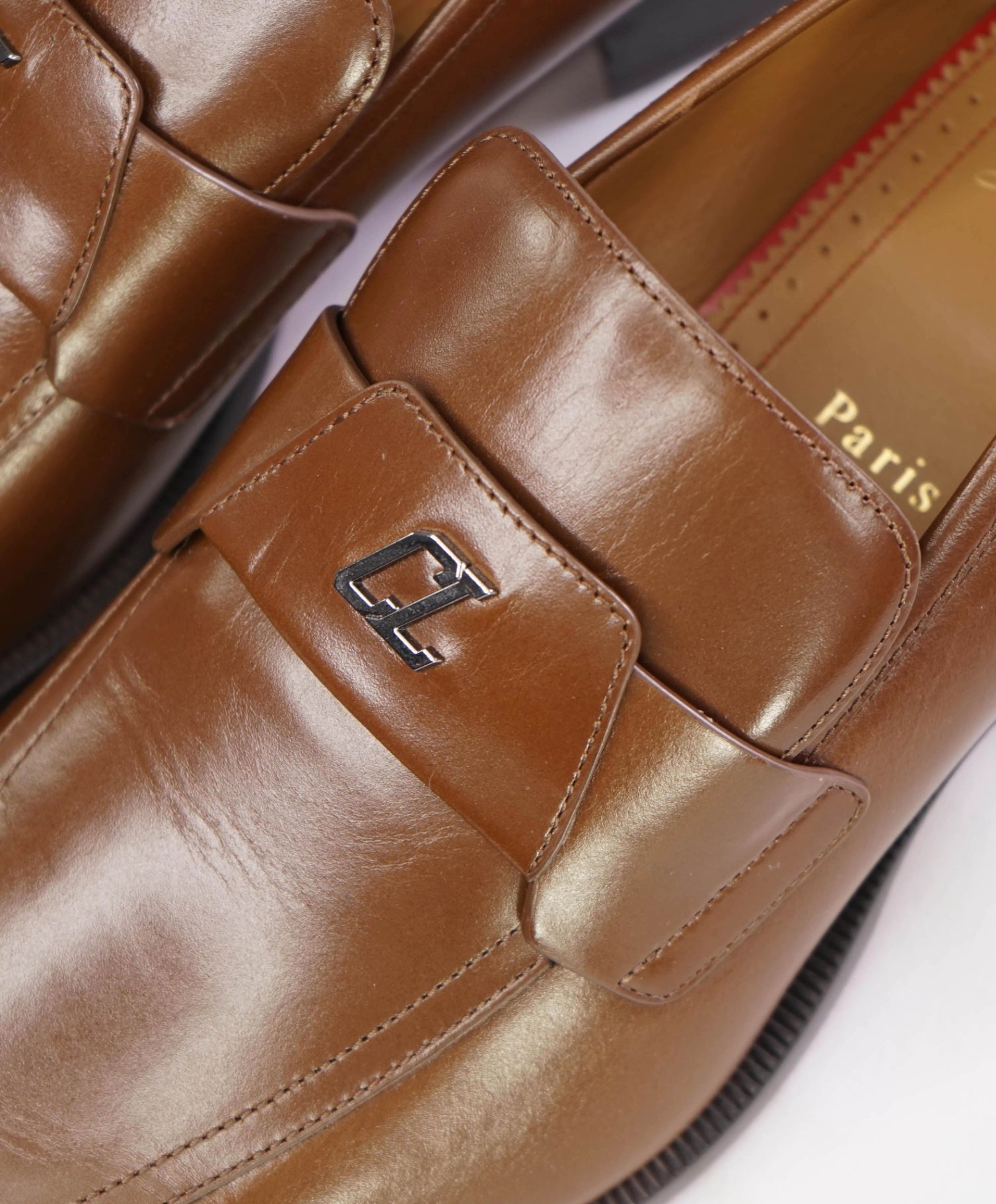 $1,100 CHRISTIAN LOUBOUTIN - *VARSIMOC* Brown Leather Loafers US 9 (42EU)