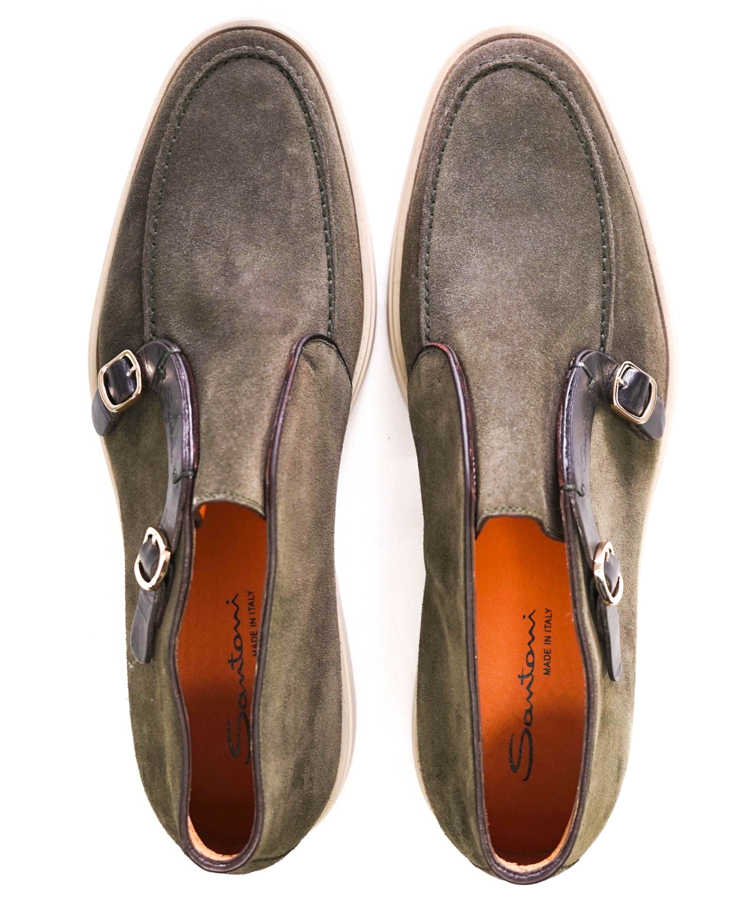 $995 Santoni Olive Grey Suede Chukka Slip On Footwear US 12 (11UK)