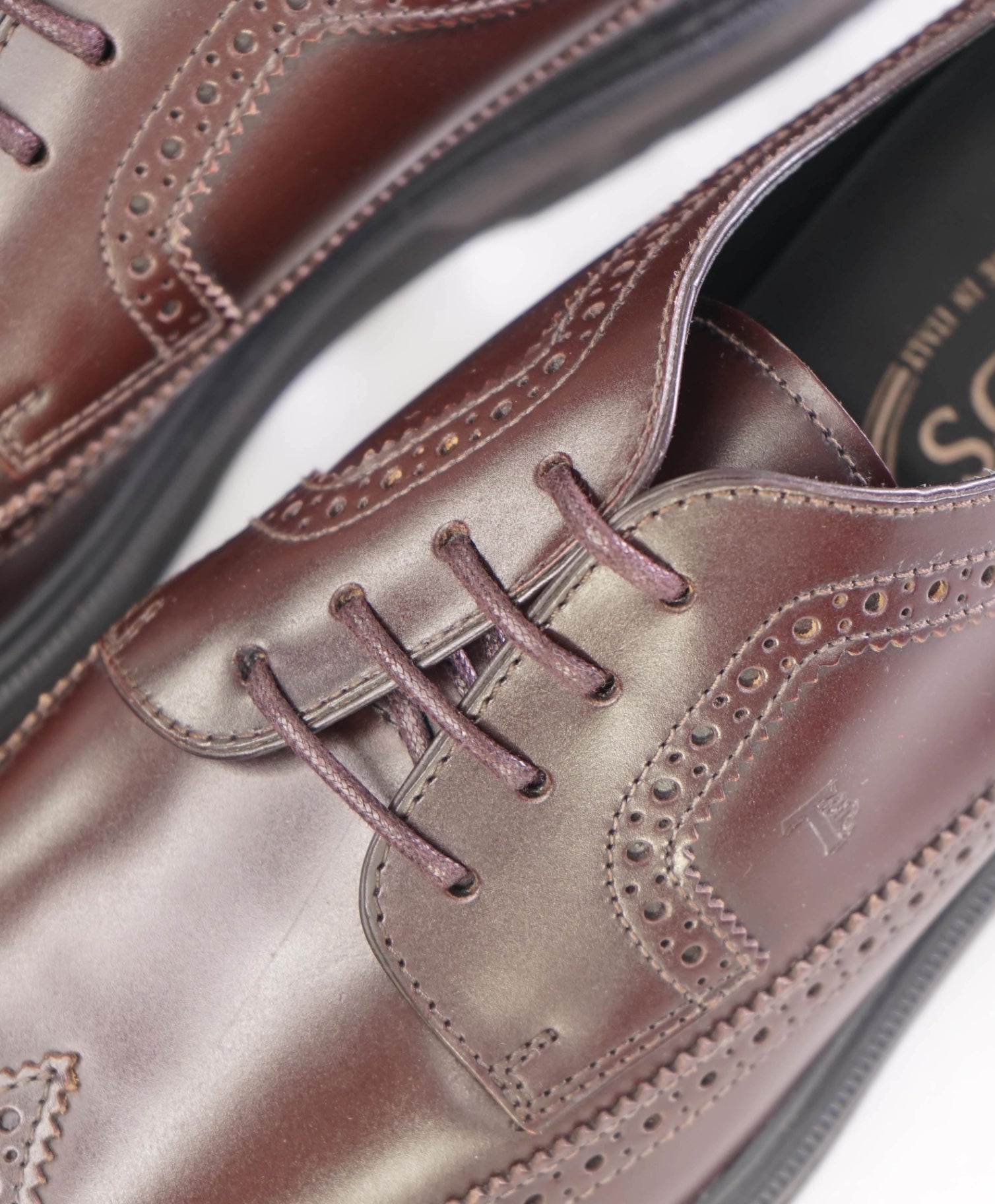 $750 Tod's Dark Brown Derbies Leather Lug Sole US 10 (9UK)