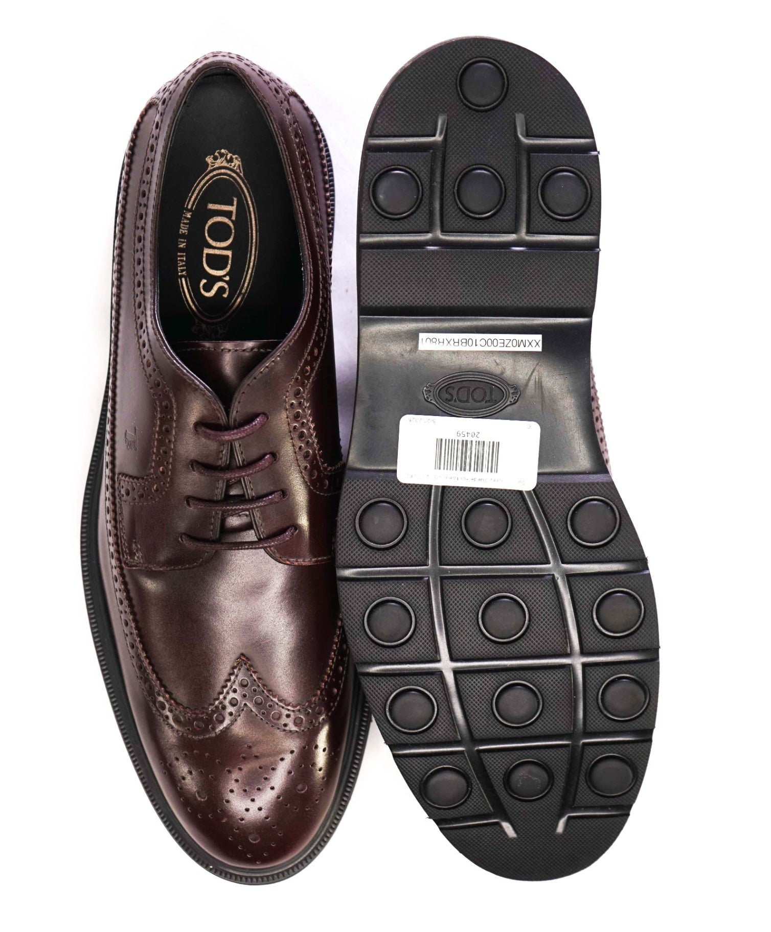 $750 Tod's Dark Brown Derbies Leather Lug Sole US 10 (9UK)