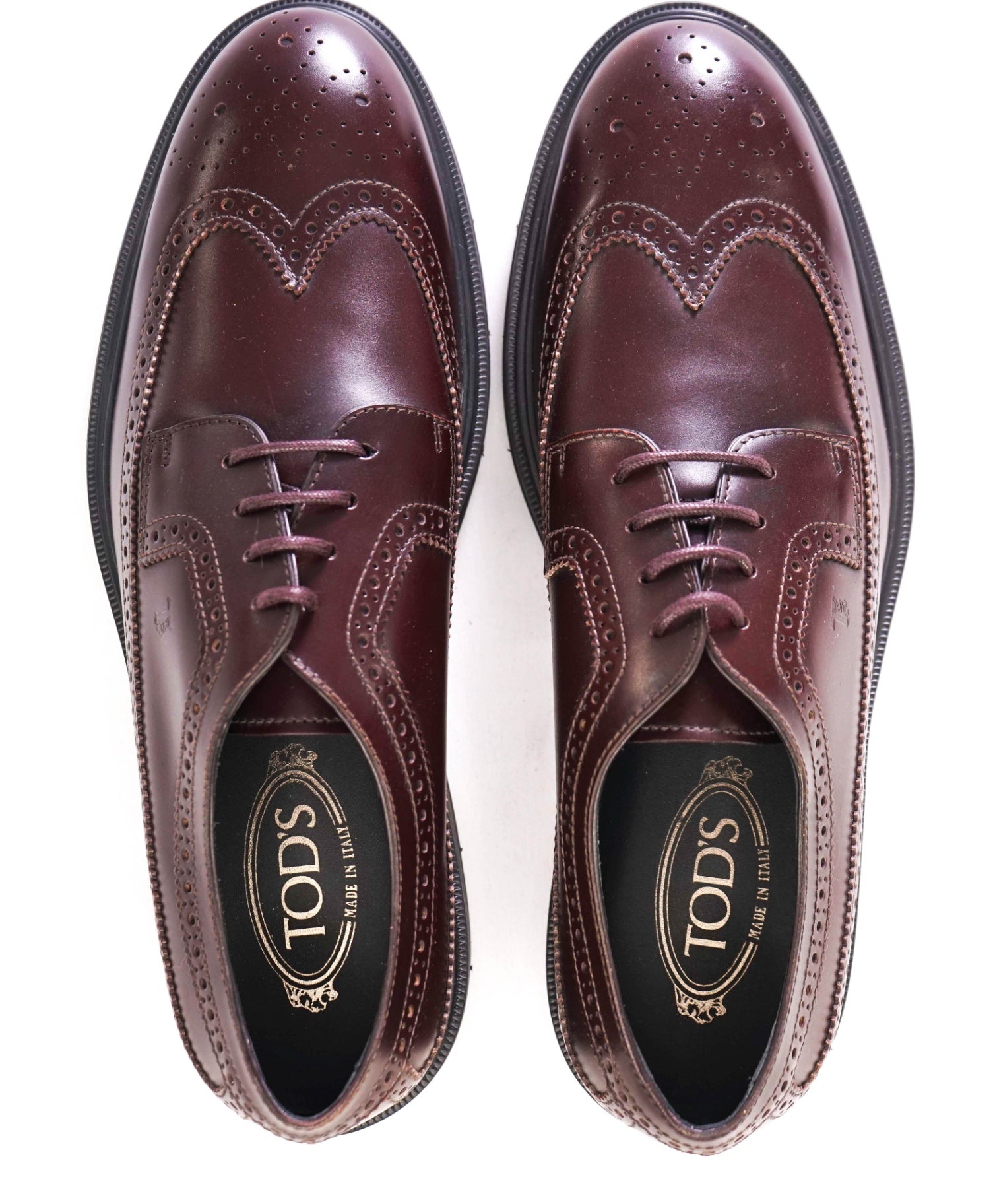 $750 Tod's Dark Brown Derbies Leather Lug Sole US 10 (9UK)