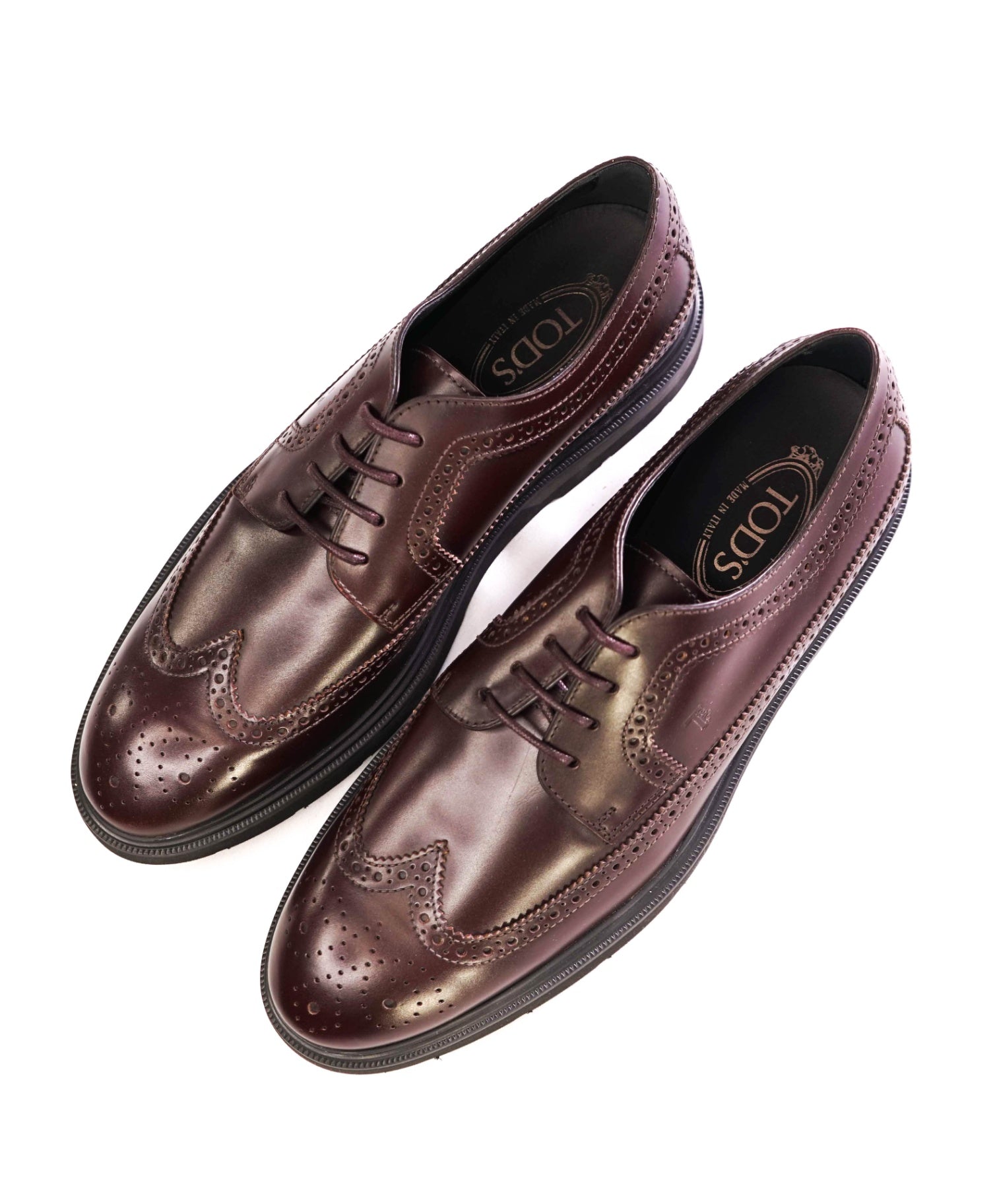 $750 Tod's Dark Brown Derbies Leather Lug Sole US 10 (9UK)