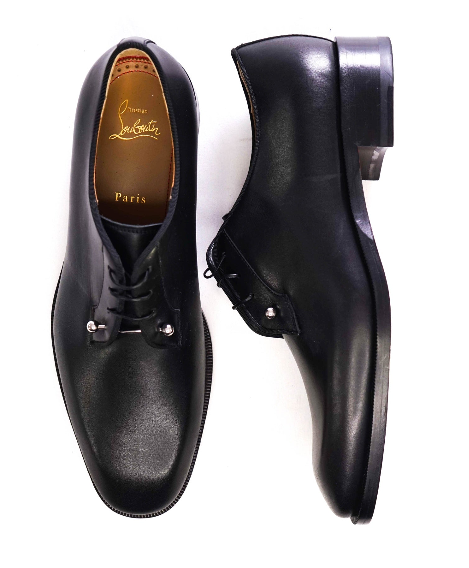 $1,250 Christian Louboutin "Chambeliss" Black Leather Oxfords US 10 (43EU)