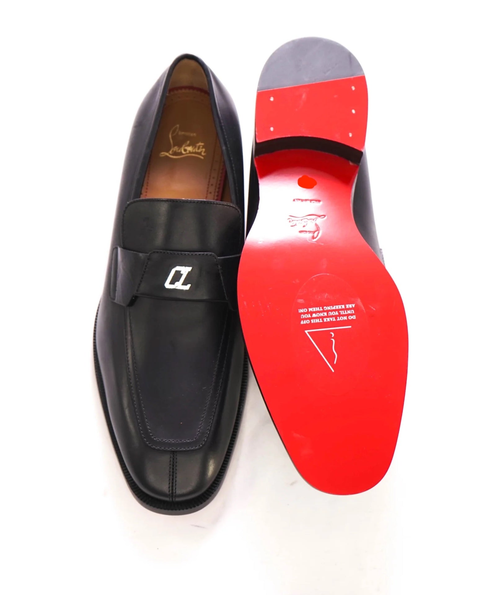 $1,100 CHRISTIAN LOUBOUTIN - *VARSIMOC* Black Leather Loafers US 11 (44EU)