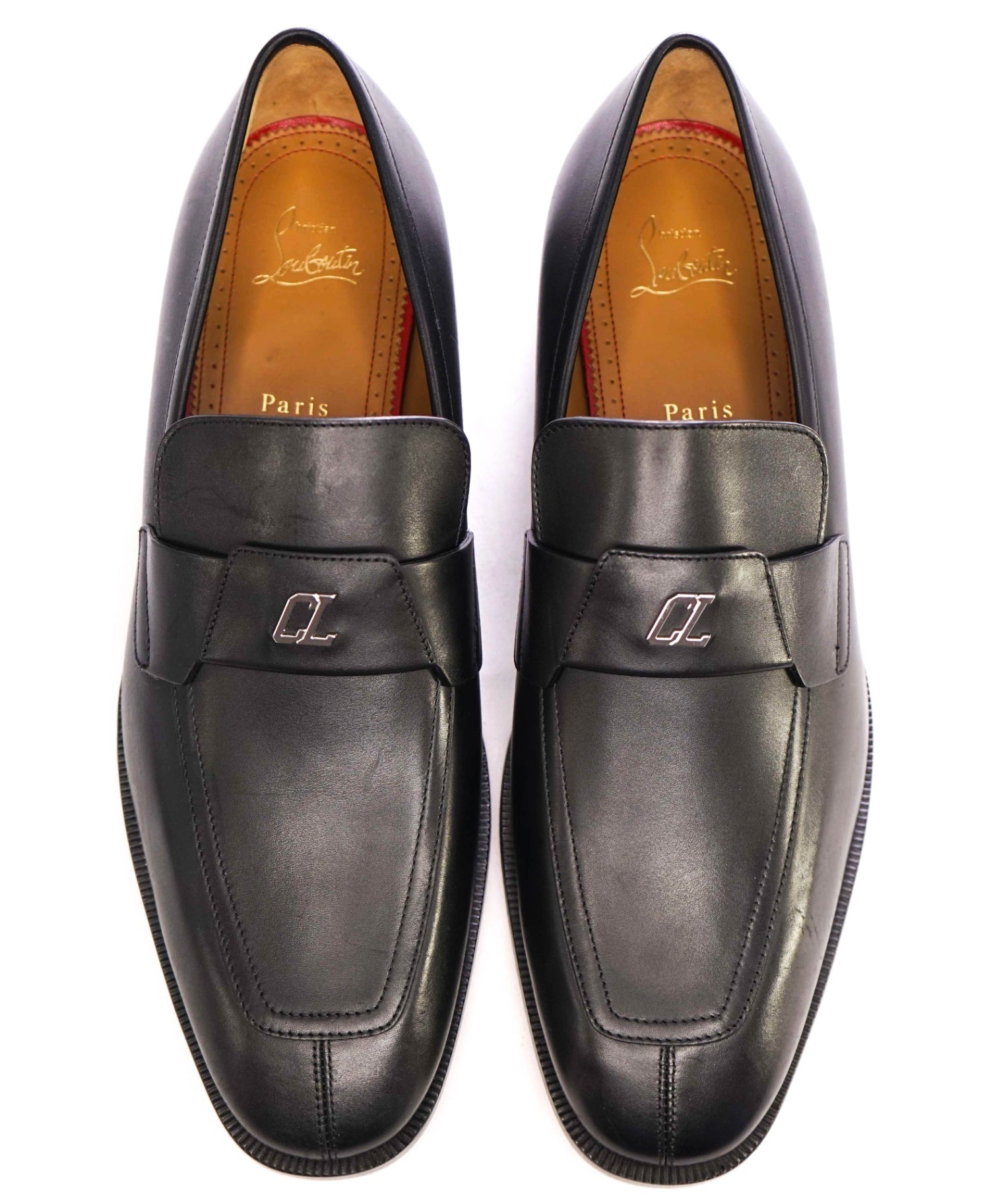 $1,100 CHRISTIAN LOUBOUTIN - *VARSIMOC* Black Leather Loafers US 11 (44EU)