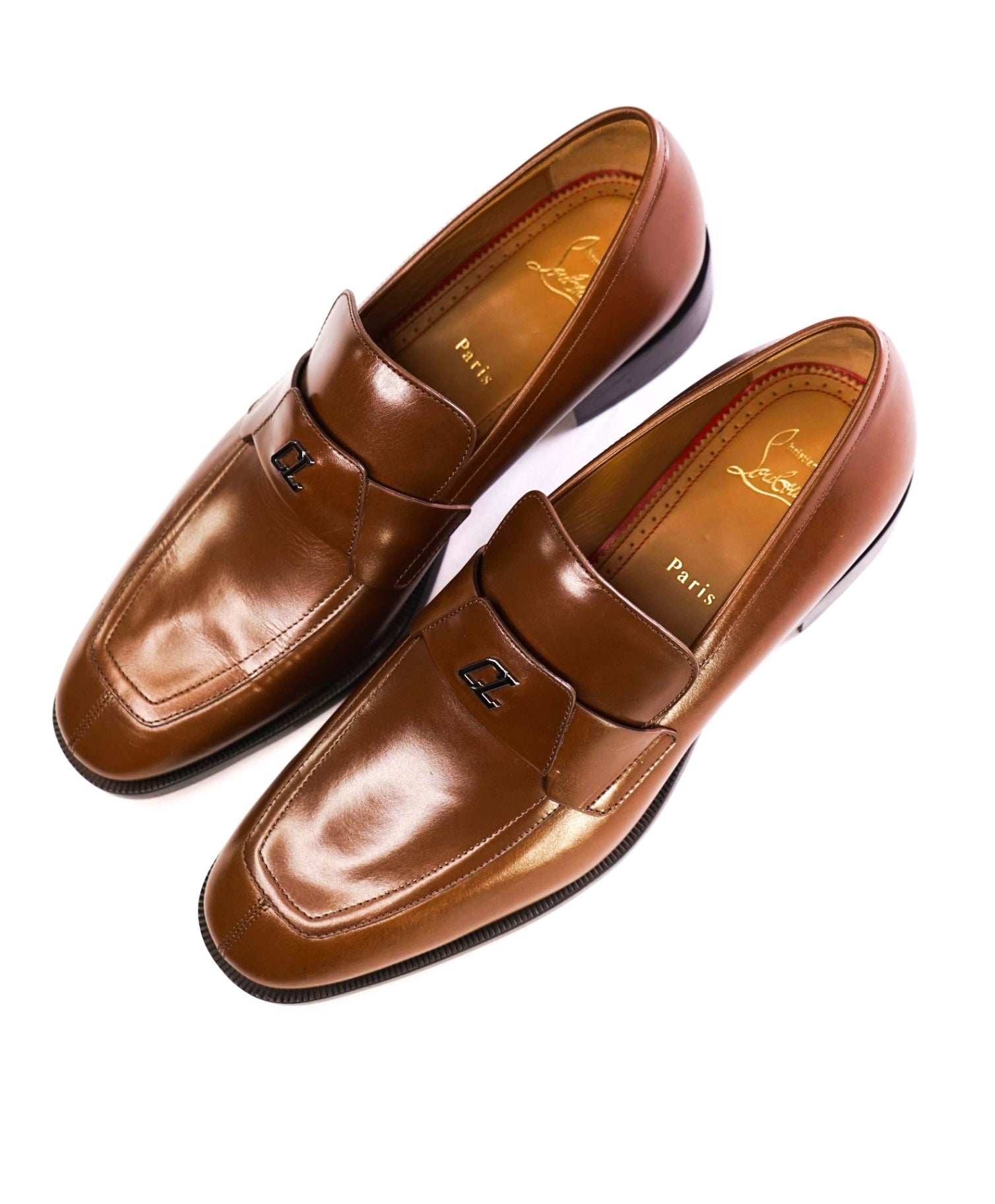 $1,100 CHRISTIAN LOUBOUTIN - *VARSIMOC* Brown Leather Loafers US 9 (42EU)