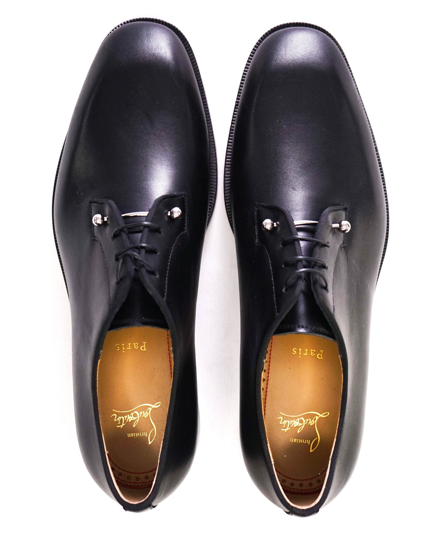 $1,250 Christian Louboutin "Chambeliss" Black Leather Oxfords US 10 (43EU)