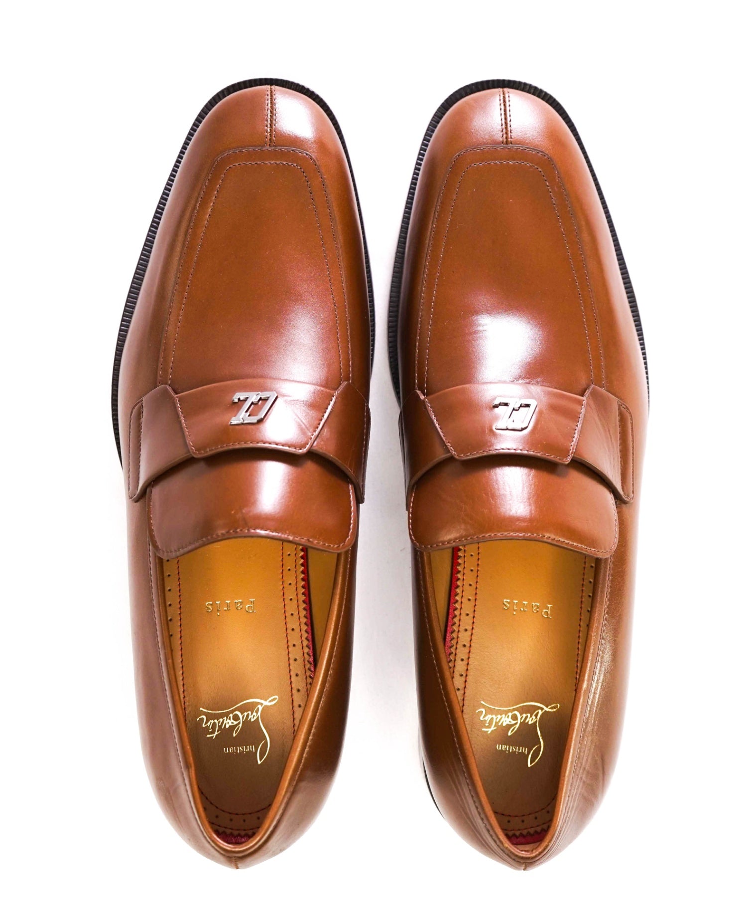 $1,100 CHRISTIAN LOUBOUTIN - *VARSIMOC* Brown Leather Loafers US 11 (44EU)