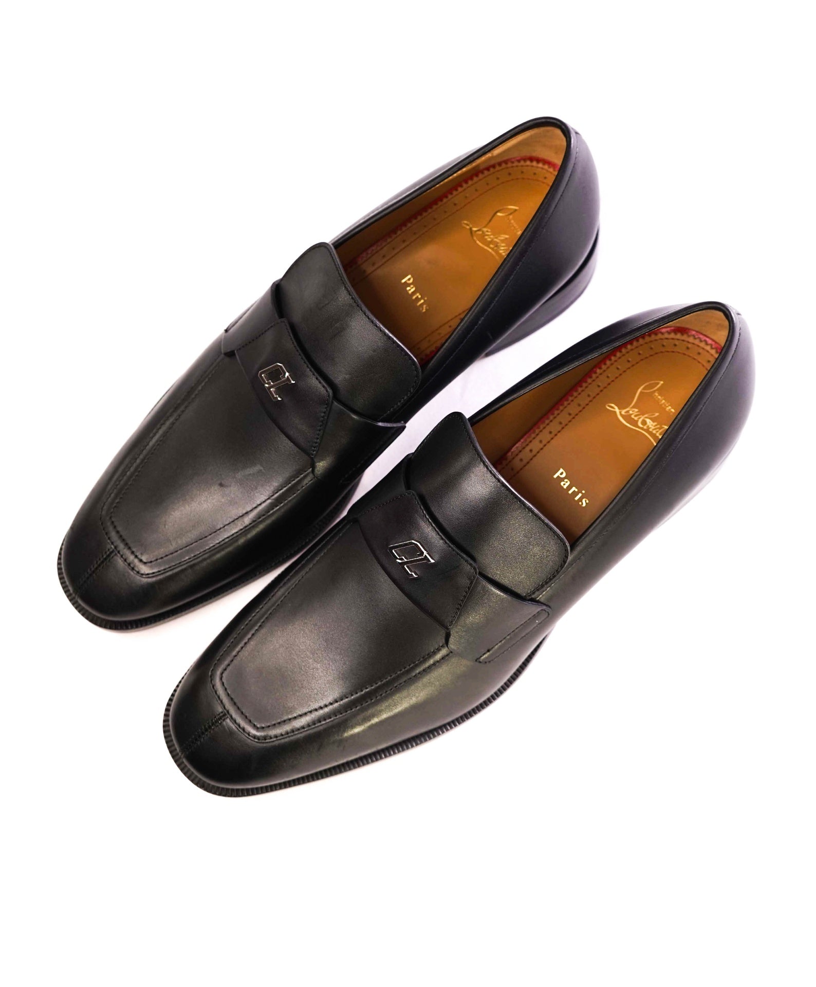 $1,100 CHRISTIAN LOUBOUTIN - *VARSIMOC* Black Leather Loafers US 11 (44EU)