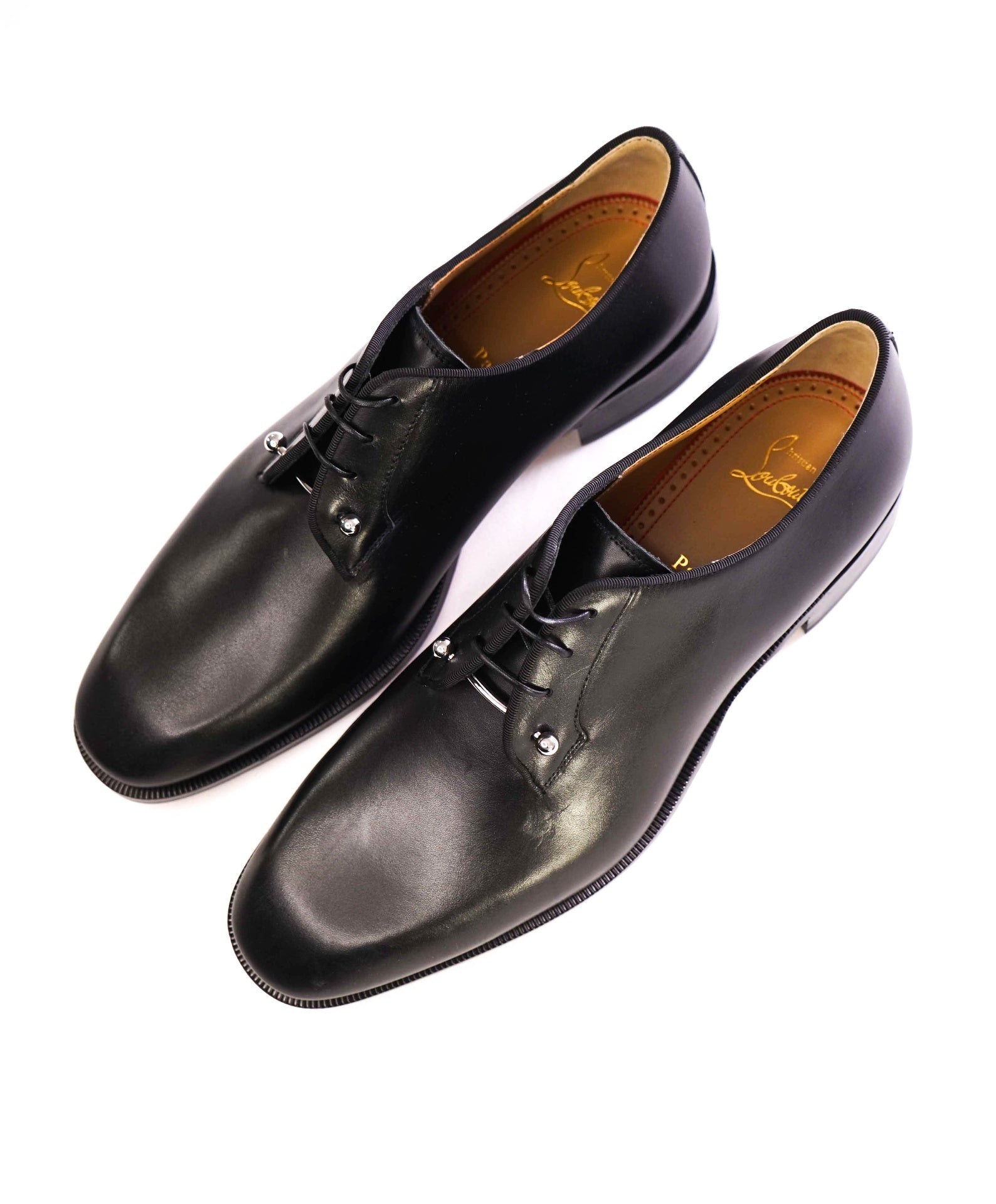 $1,250 Christian Louboutin "Chambeliss" Black Leather Oxfords US 10 (43EU)