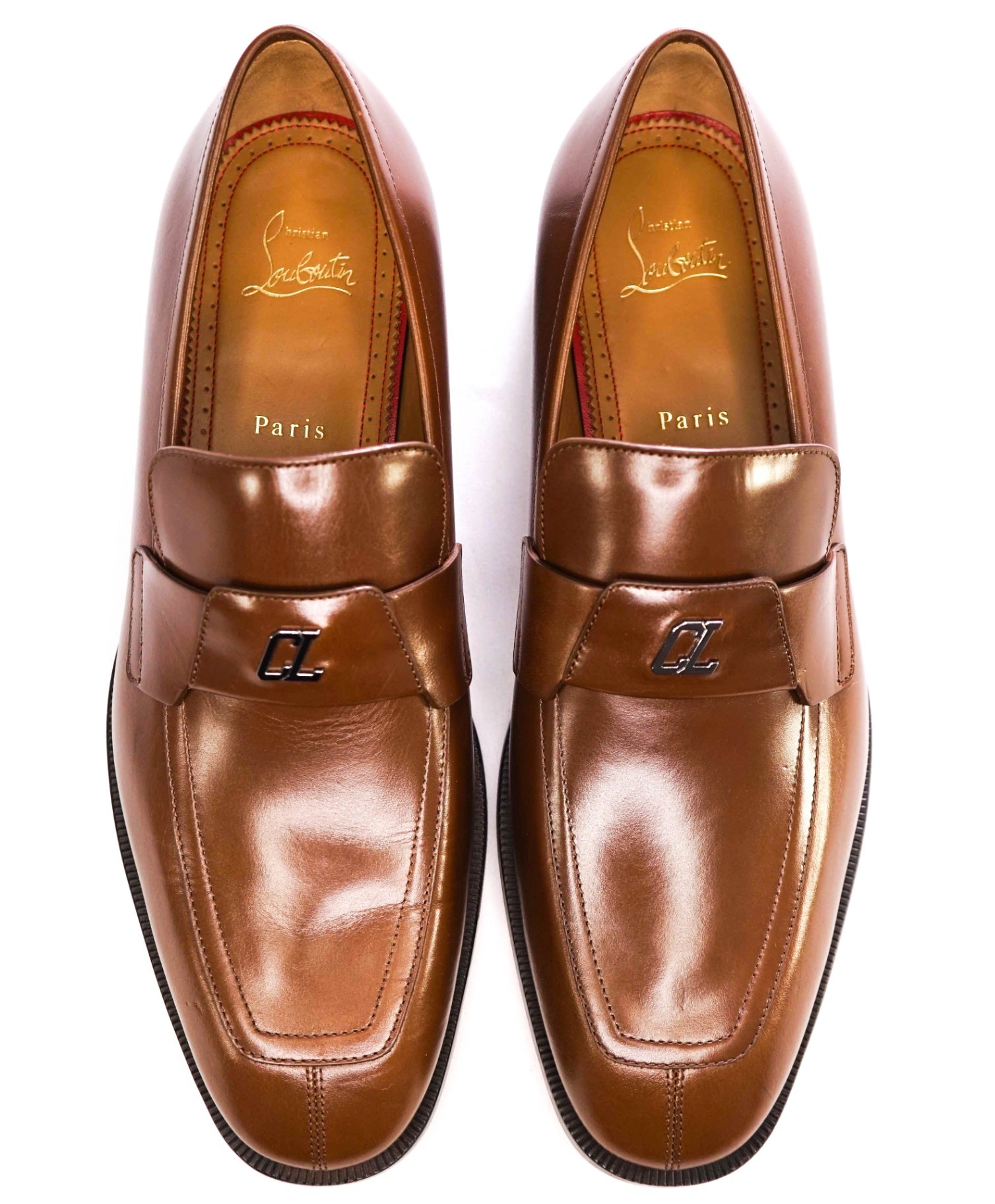 $1,100 CHRISTIAN LOUBOUTIN - *VARSIMOC* Brown Leather Loafers US 9 (42EU)