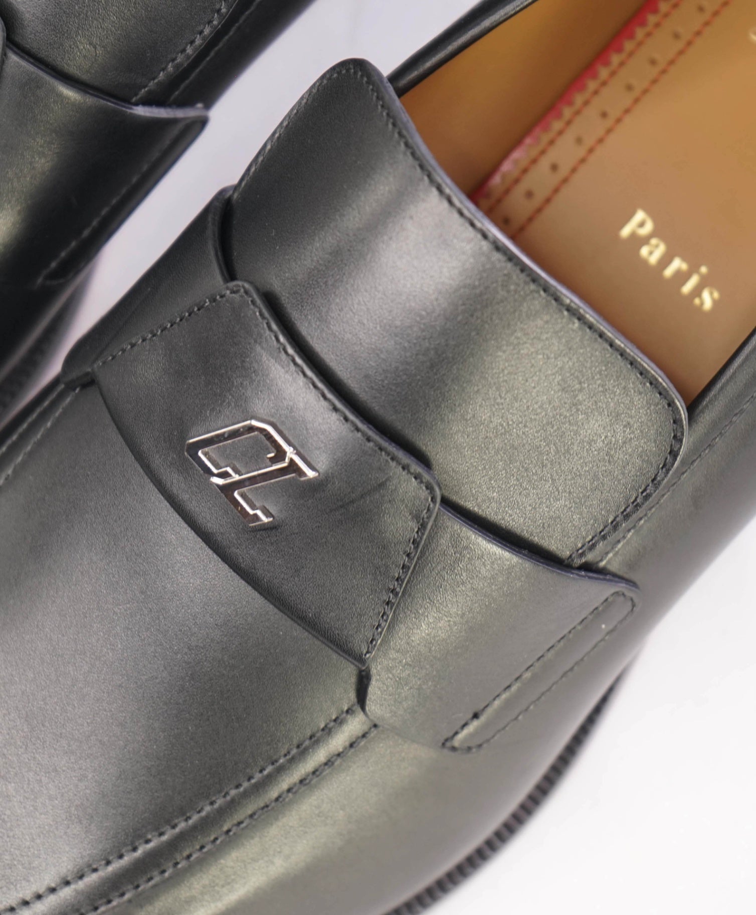 $1,100 CHRISTIAN LOUBOUTIN - *VARSIMOC* Black Leather Loafers US 11 (44EU)