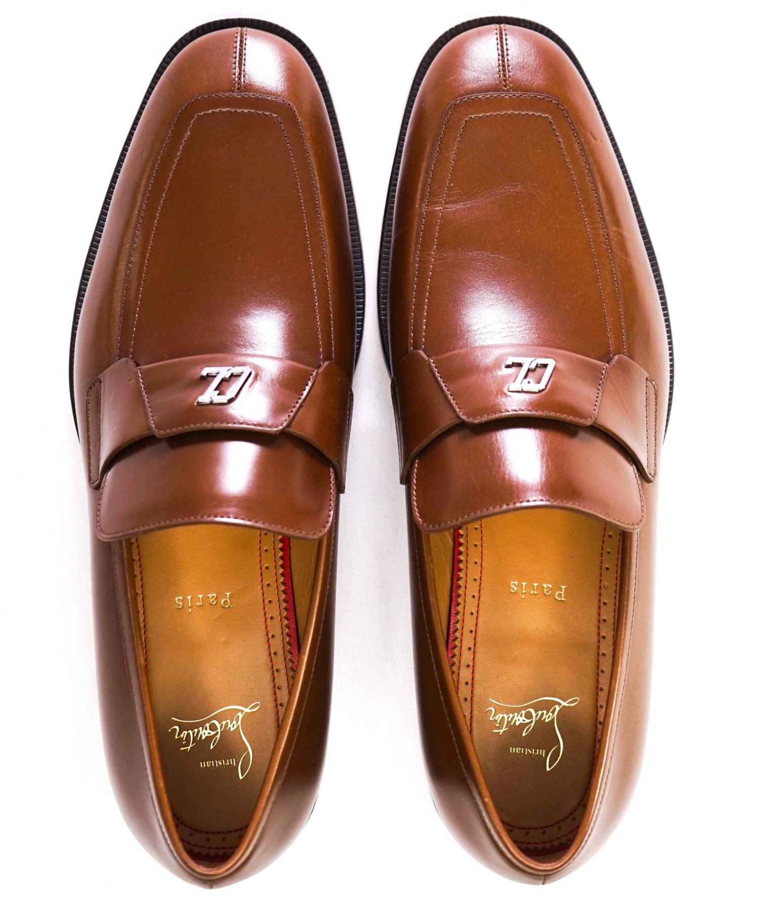 $1,100 CHRISTIAN LOUBOUTIN - *VARSIMOC* Brown Leather Loafers US 9 (42EU)