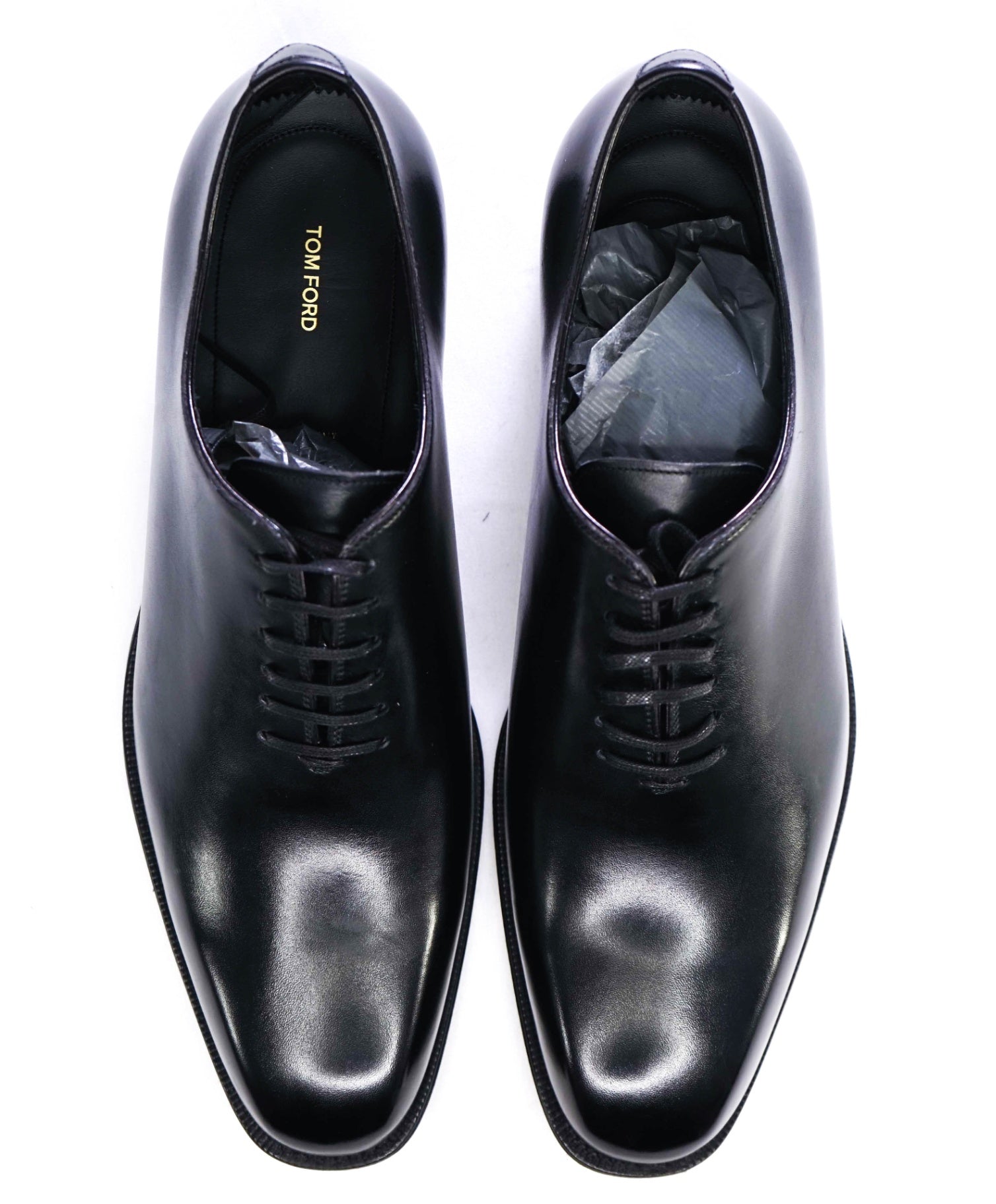 $1,890 TOM FORD - "ELKAN" Black Leather WHOLECUT Oxfords - US 10.5 (TF10)