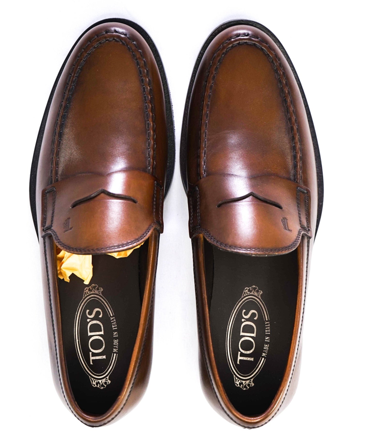 $825 TOD’S - “Boston” Brown Leather Penny Loafers - US 7.5 (6.5UK)
