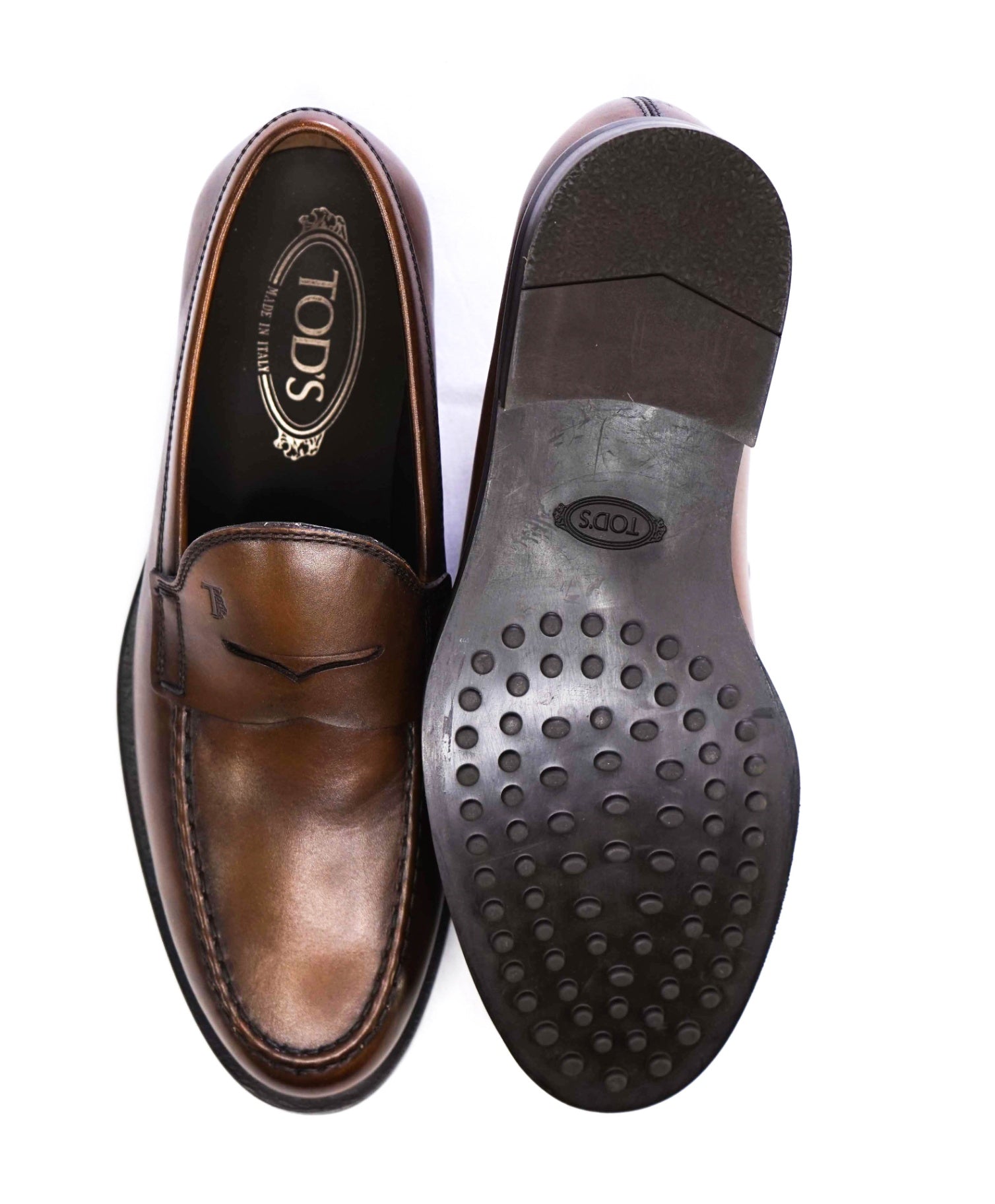 $825 TOD’S - “Boston” Brown Leather Penny Loafers - US 7.5 (6.5UK)