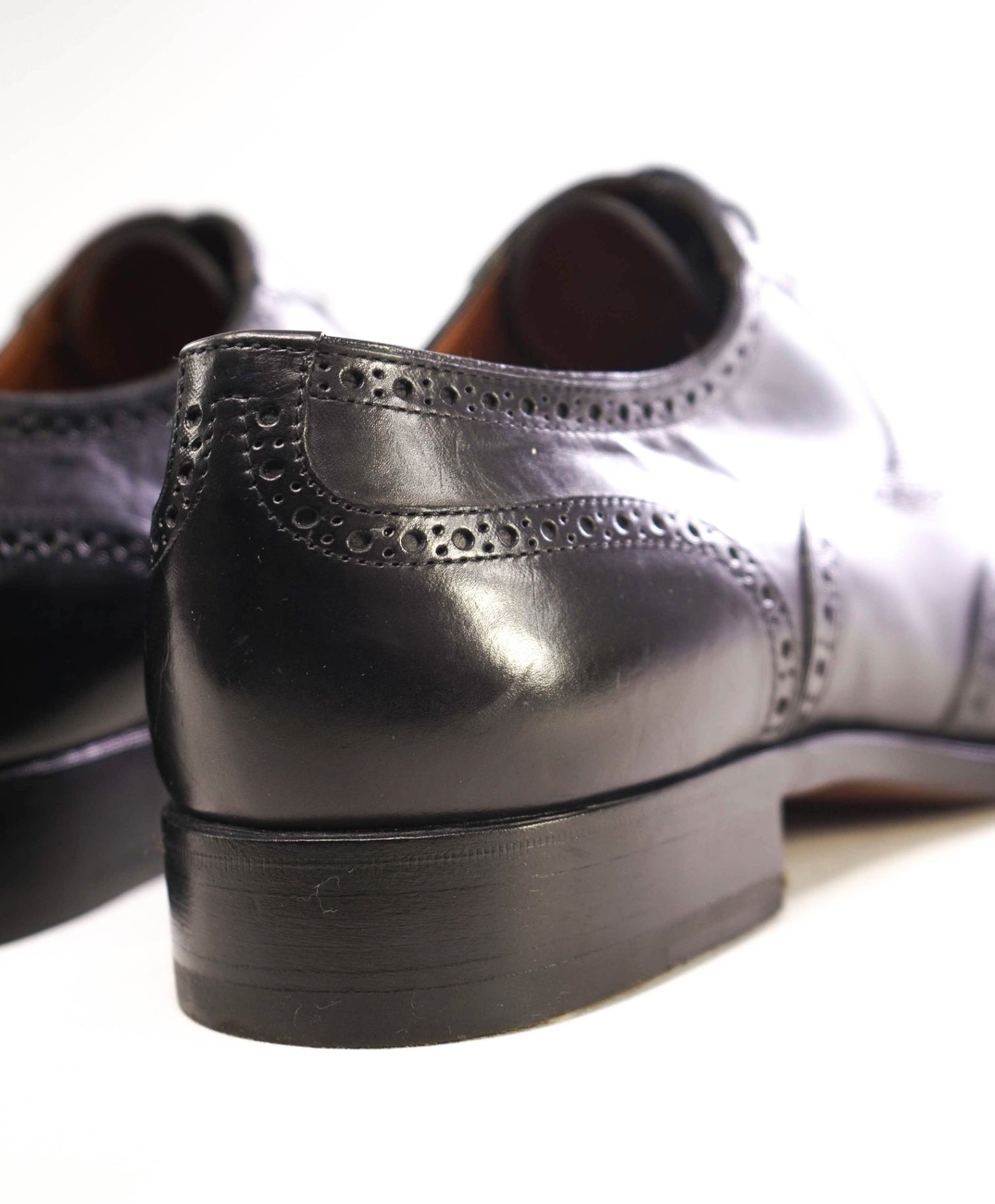 $700 FRATELLI ROSSETTI Black Oxfords Leather Brogues 8.5 US (7.5 UK)