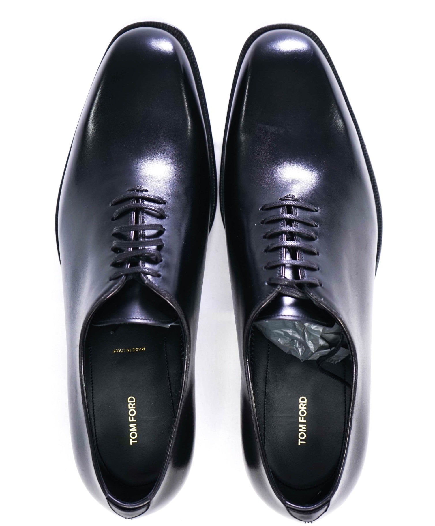 $1,890 TOM FORD - "ELKAN" Black Leather WHOLECUT Oxfords - US 10.5 (TF10)