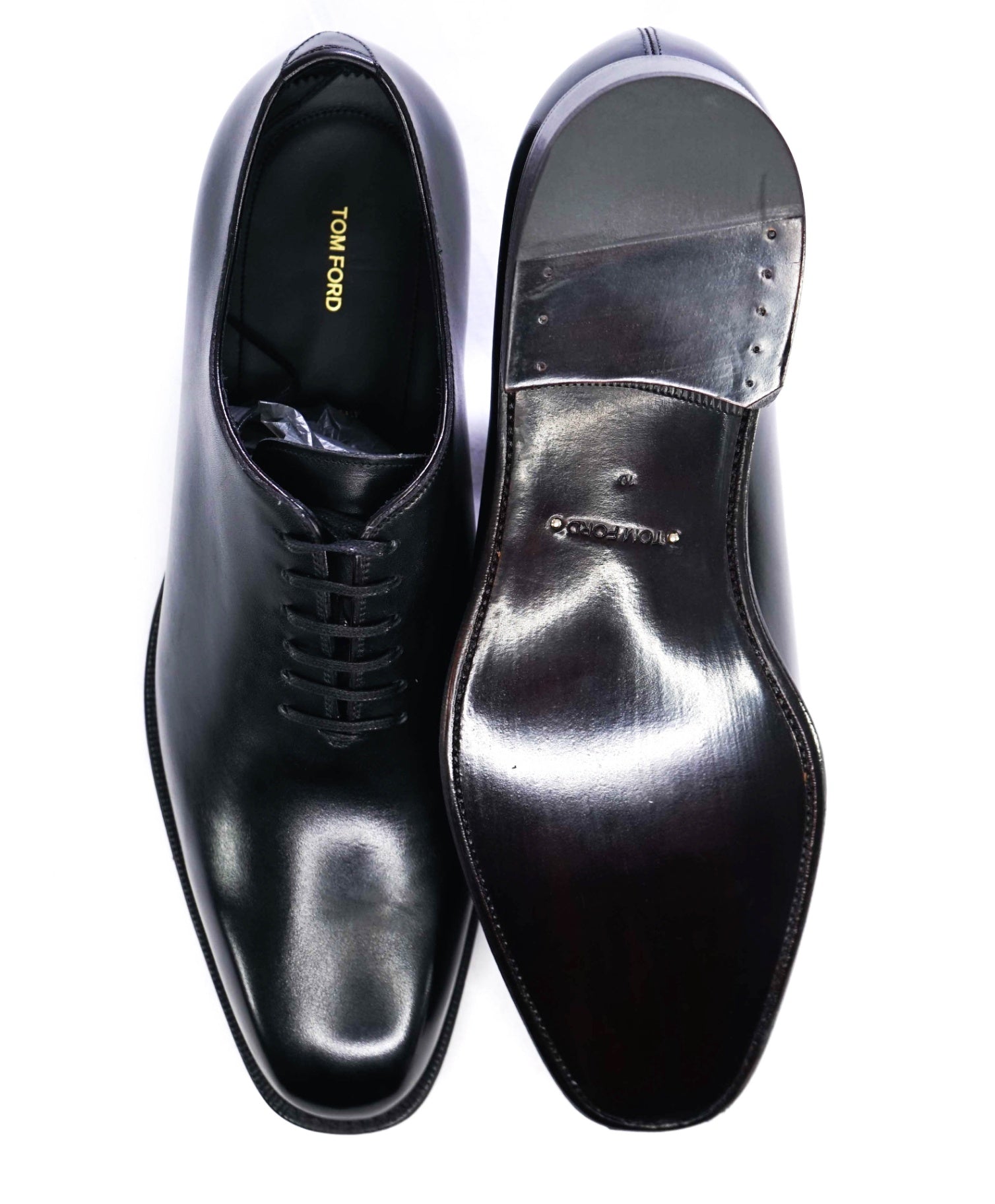 $1,890 TOM FORD - "ELKAN" Black Leather WHOLECUT Oxfords - US 10.5 (TF10)
