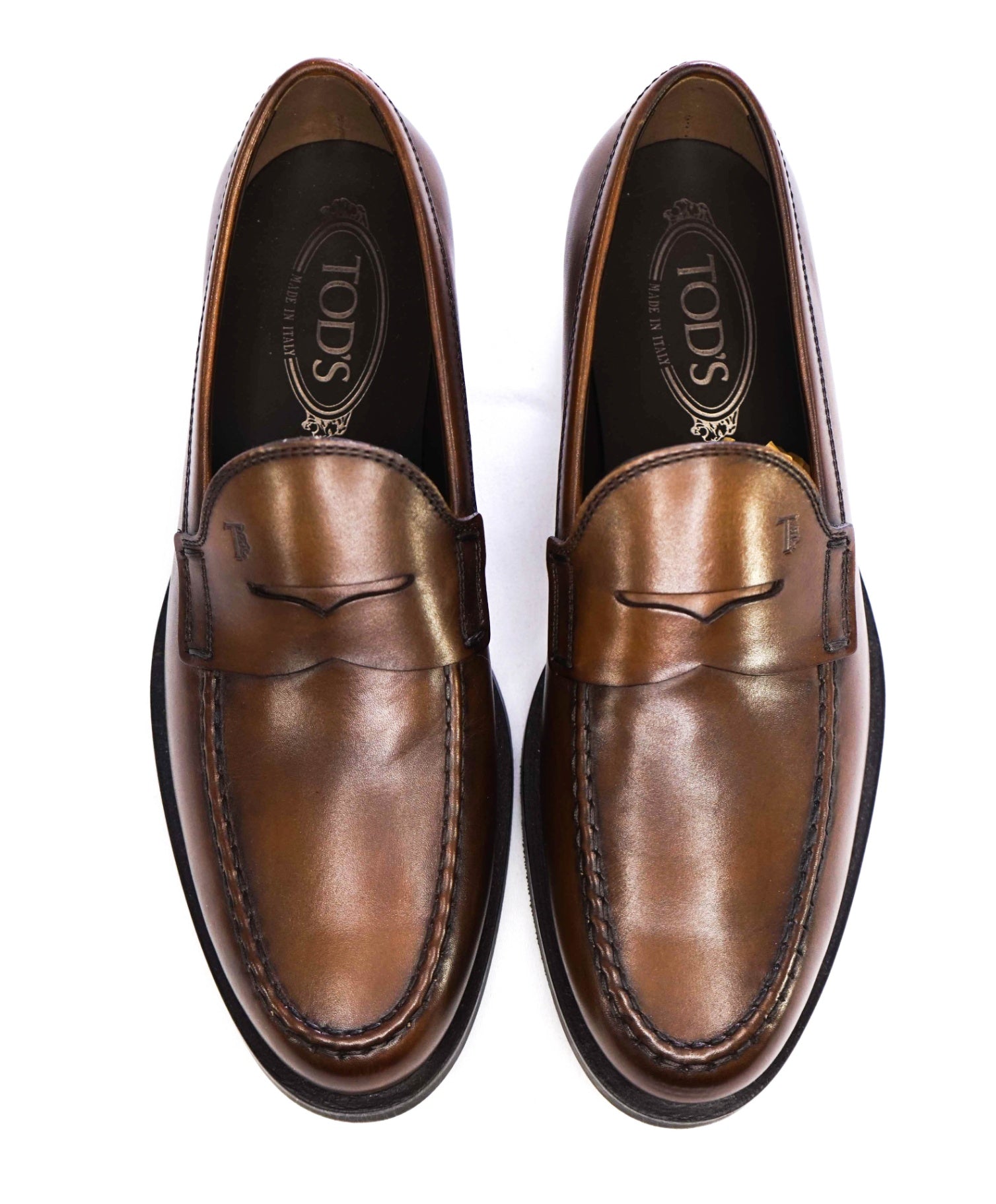 $825 TOD’S - “Boston” Brown Leather Penny Loafers - US 7.5 (6.5UK)