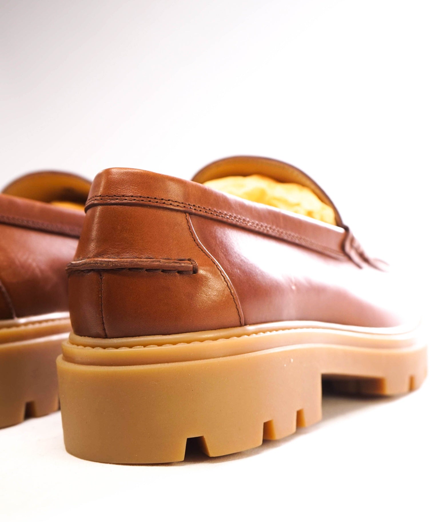 $825 Tod's Light Brown Leather Lug Sole Penny Loafers US 10.5 (9.5UK)