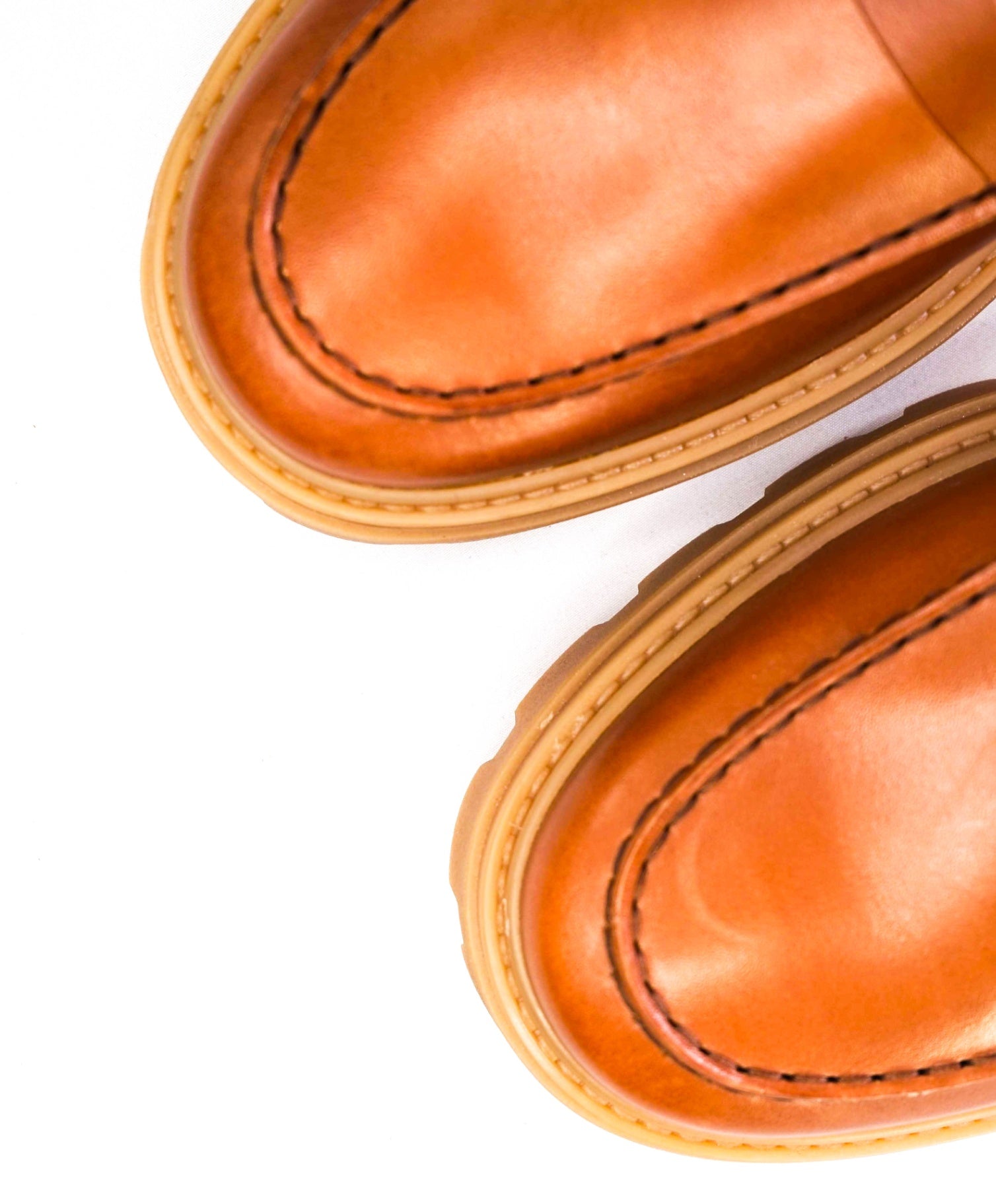 $825 Tod's Light Brown Leather Lug Sole Penny Loafers US 10.5 (9.5UK)