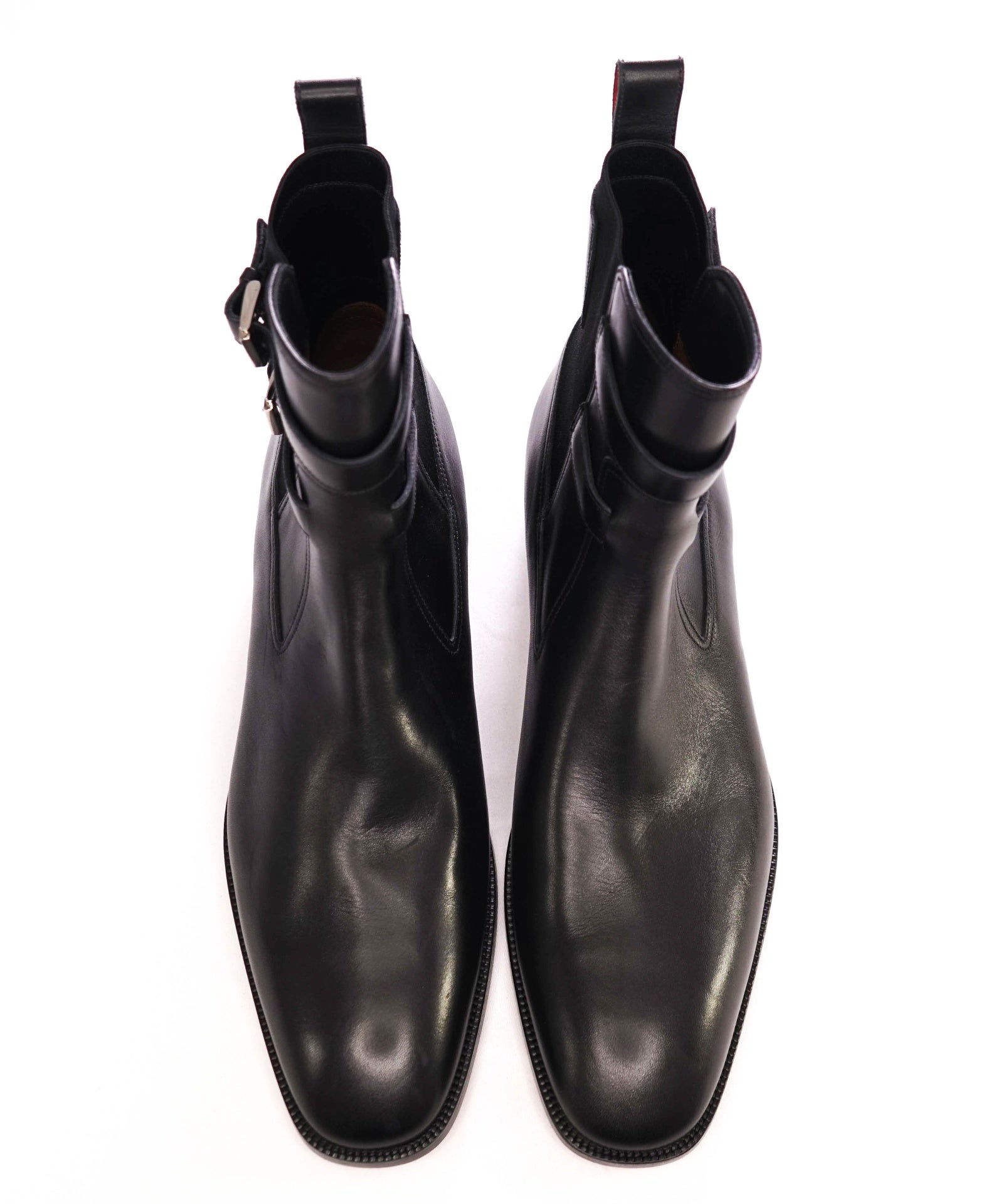 $1,445 Christian Louboutin Black Monk Strap Boots Leather US 13 (46EU)
