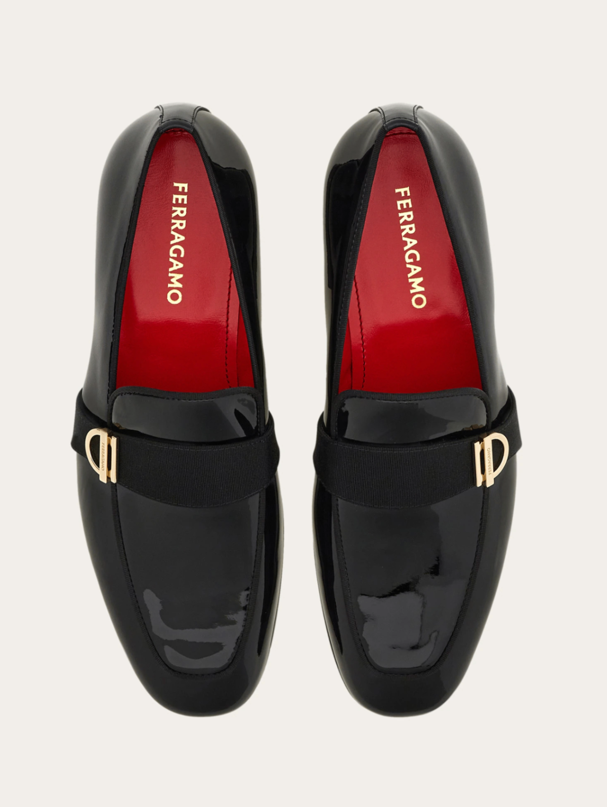 $1,050 Ferragamo Black Loafers Patent Leather Loafers 12 EE
