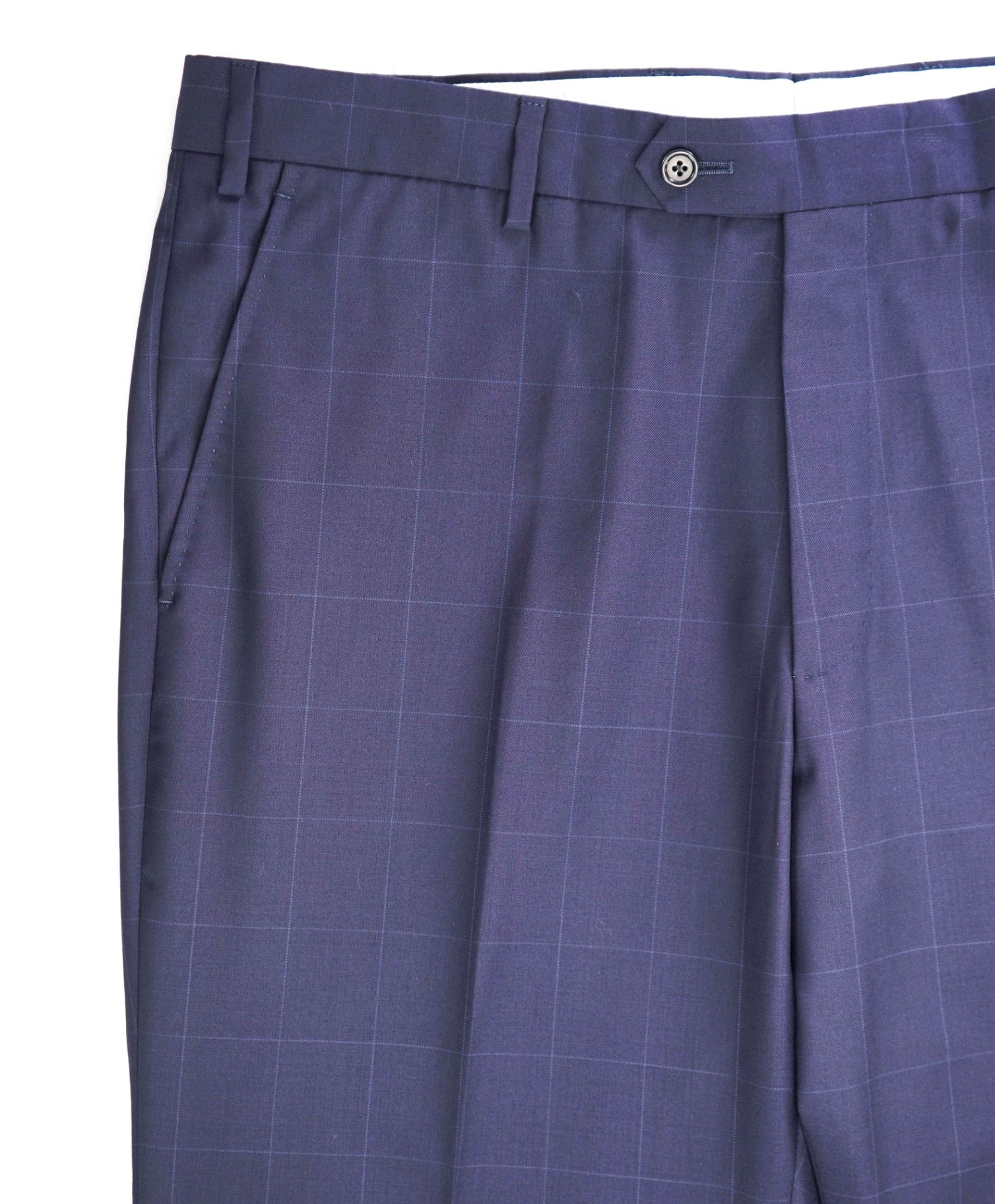 $400 Saks Fifth Avenue Navy Window pane Wool Pants 38W