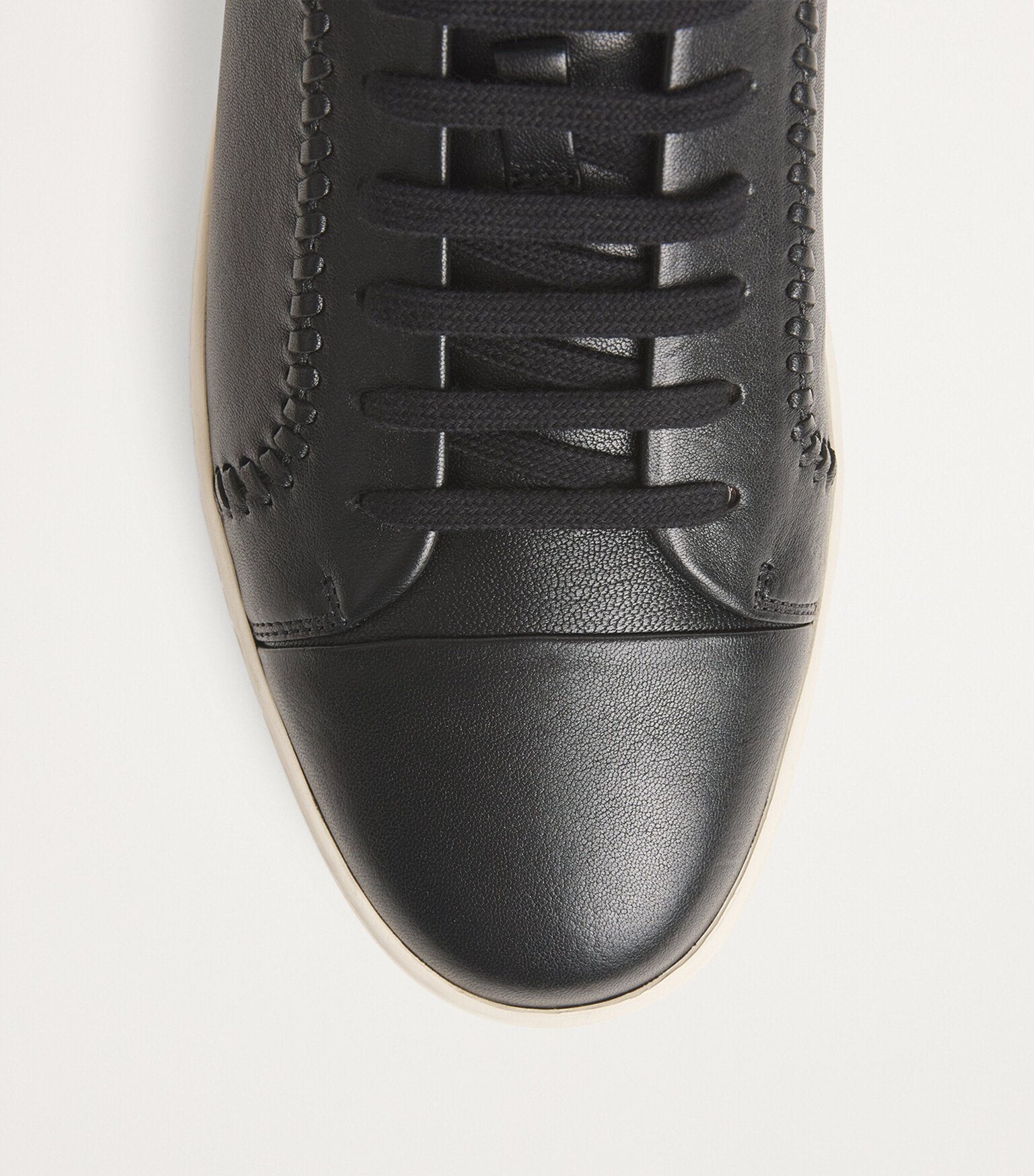 $1,050 Giorgio Armani Black Braided Leather Sneakers 8 US (7 UK)