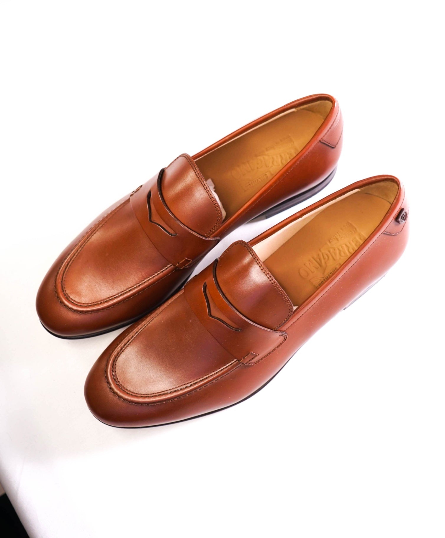 $895 SALVATORE FERRAGAMO - “GOYA" Brown Gancini Loafers 10 EE
