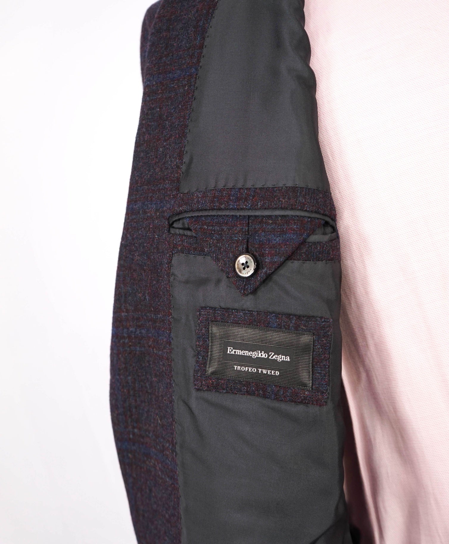 $3,890 Ermenegildo Zegna "TROFEO TWEED" Purple Plaid Wool/Alpaca/Cashmere Blazer 40C