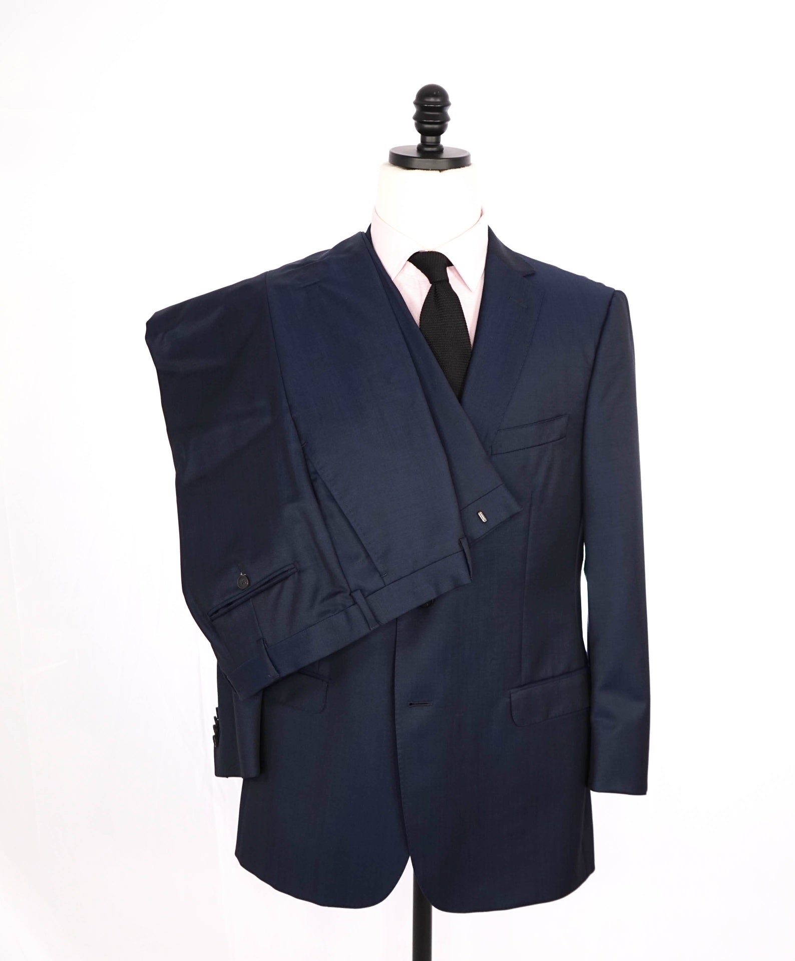 $1,795 Z Zegna Navy Blue Wool/Mohair 2-Btn SLIM Suit 44R