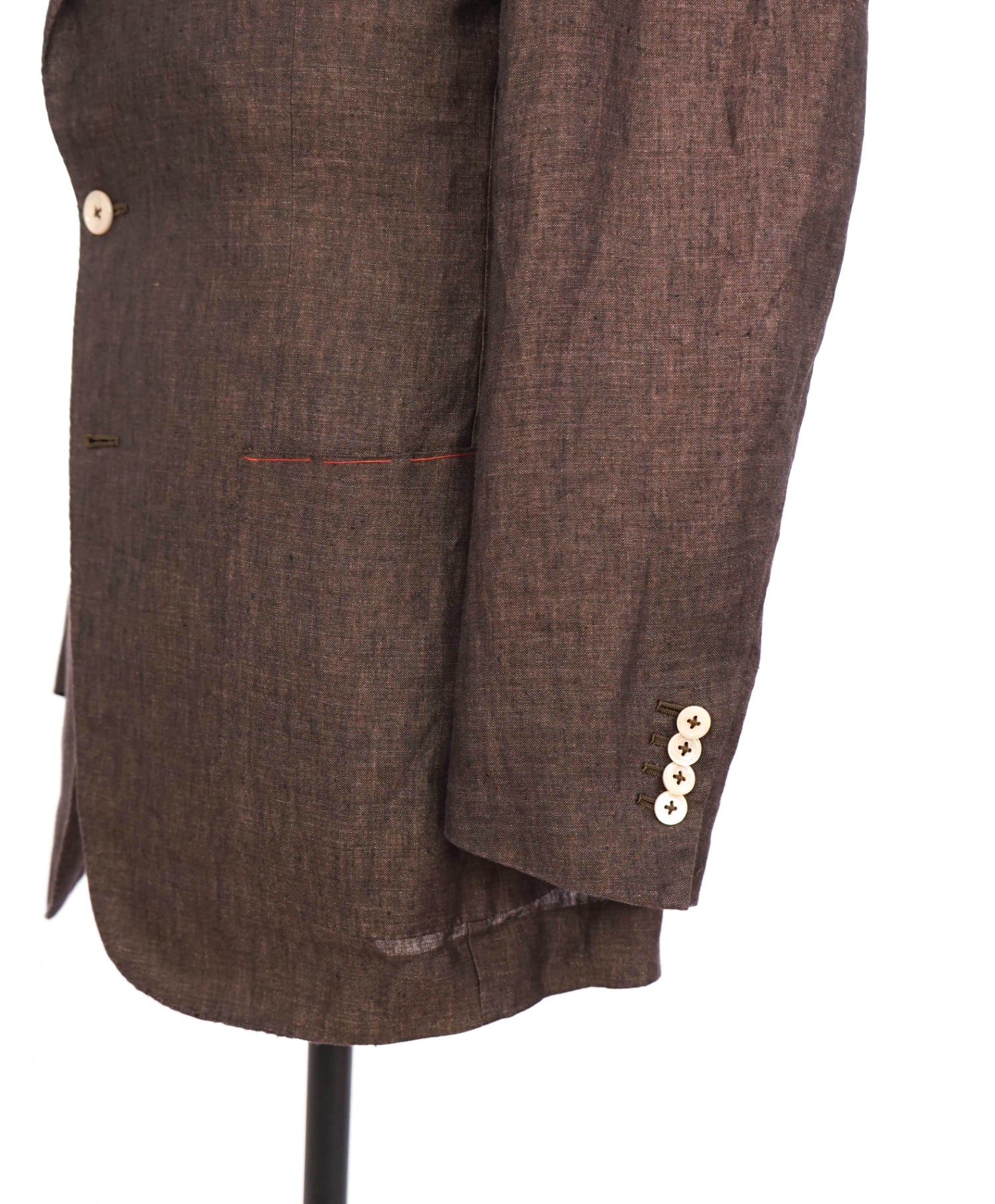 $5,750 ISAIA Brown Linen SIDE TAB NAPOLI Custom 1/1 - 38R