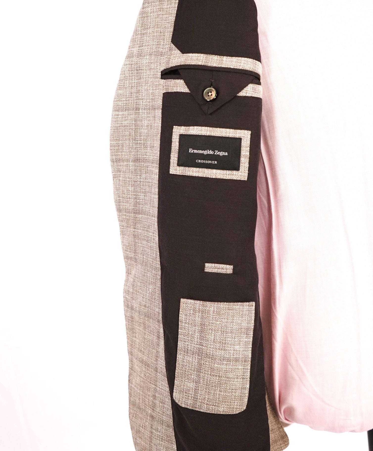$2,695 Ermenegildo Zegna"CROSSOVER" Tan Linen/Wool/Silk Blazer 38R