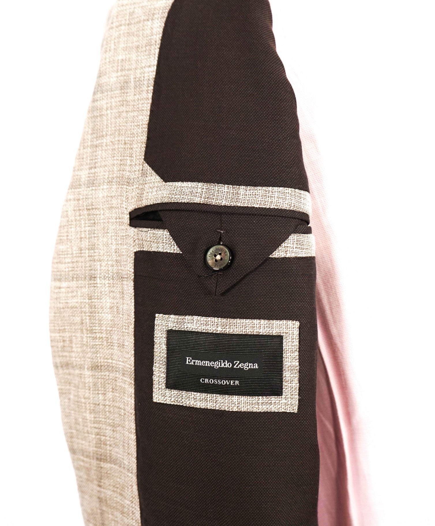 $2,695 Ermenegildo Zegna"CROSSOVER" Tan Linen/Wool/Silk Blazer 38R