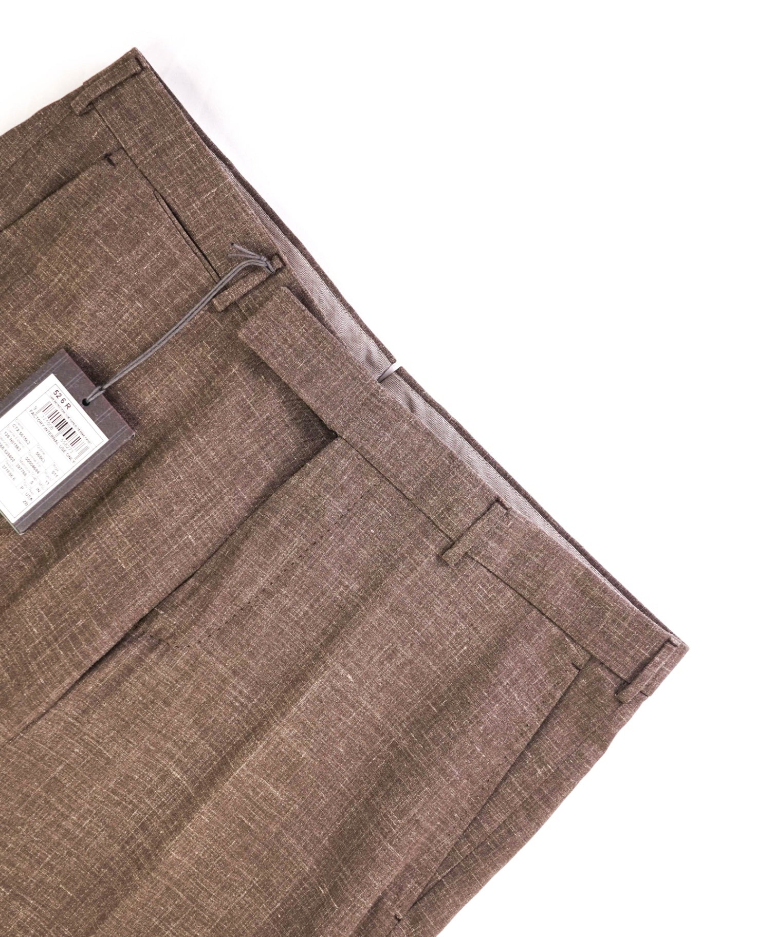 $895 Ermenegildo Zegna Brown "Crossover" Wool/Silk/Linen Pants 36W