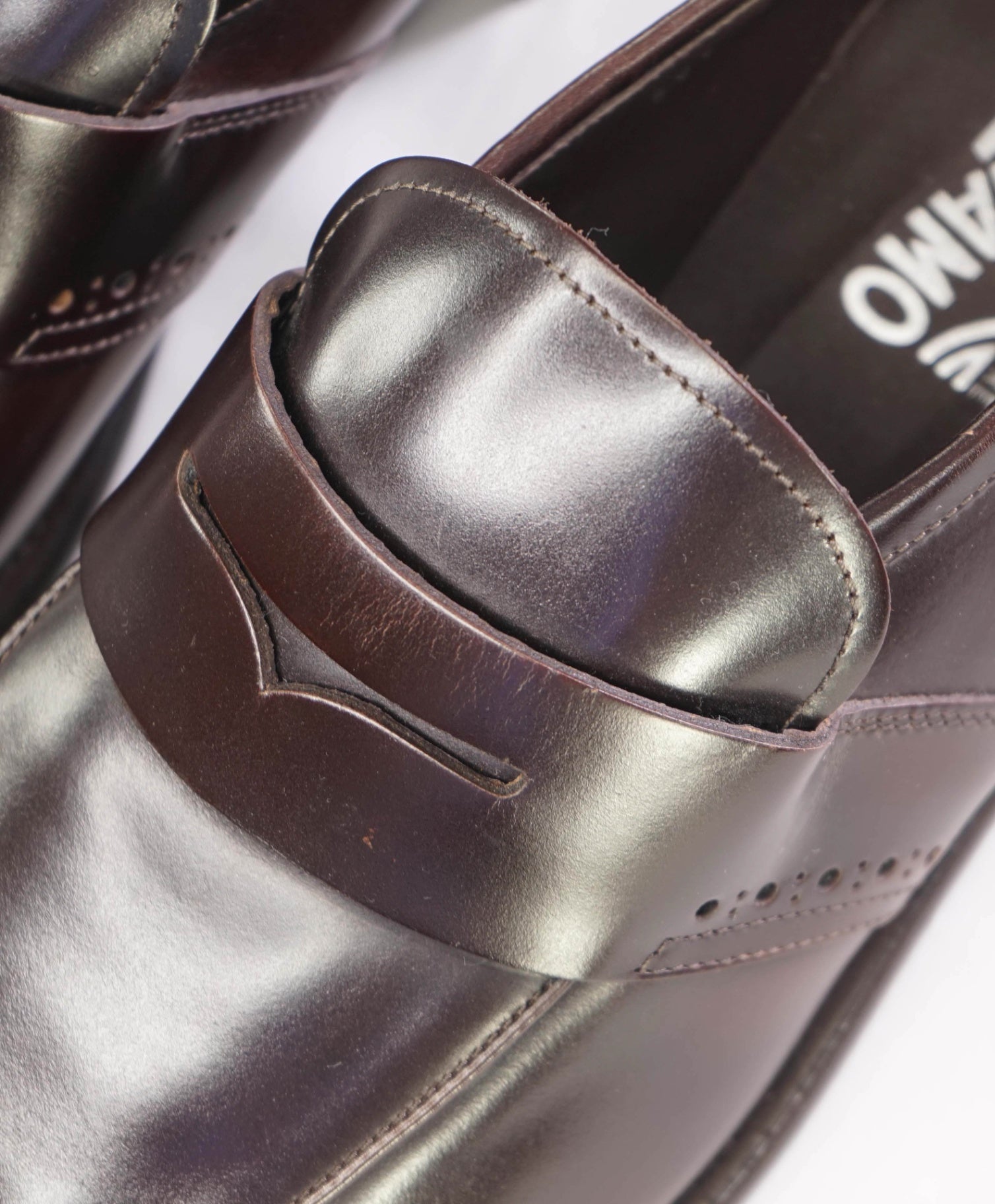 $850 Salvatore Ferragamo Dark Brown Leather Penny Loafers 12 D