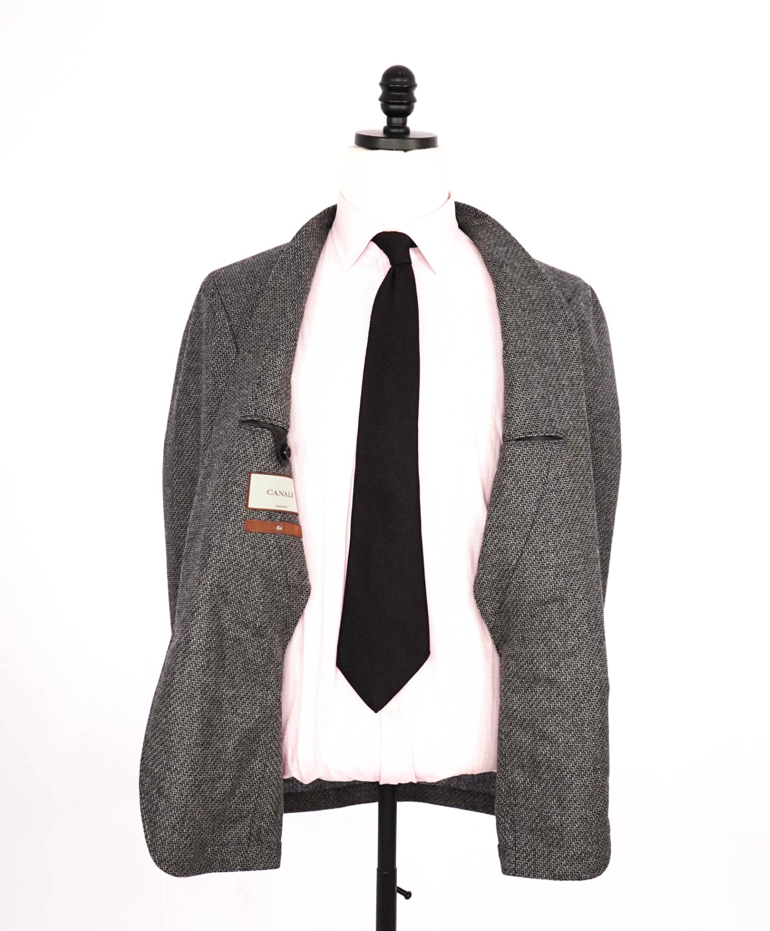 $1,495 Canali Grey/Blue Wool "KEI" Textured Blazer 40R