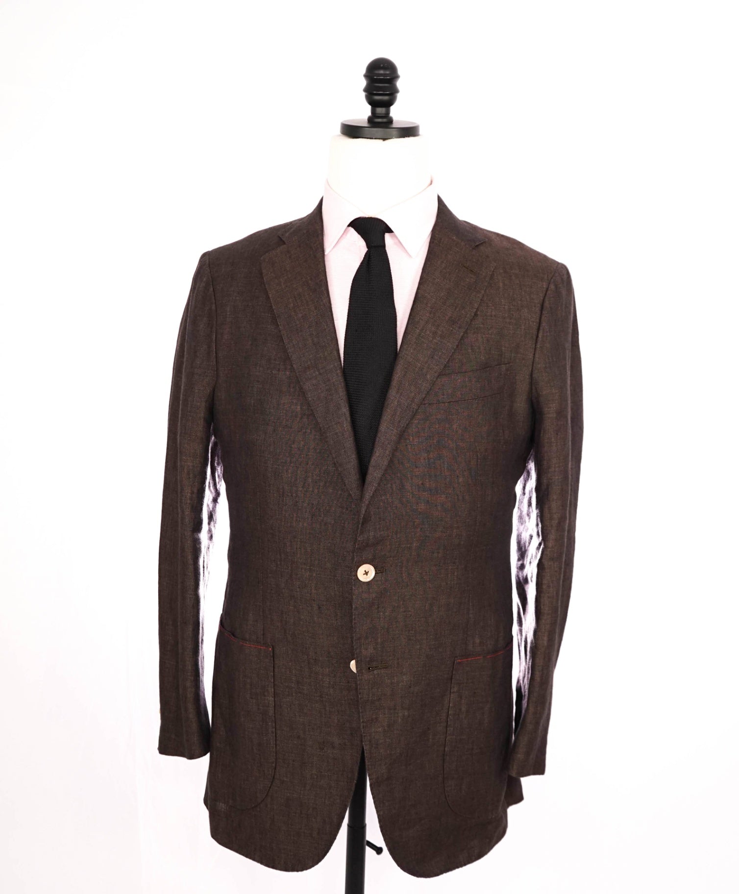 $5,750 ISAIA Brown Linen SIDE TAB NAPOLI Custom 1/1 - 38R