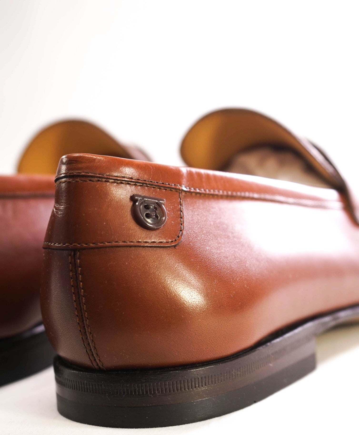 $895 SALVATORE FERRAGAMO - “GOYA" Brown Gancini Loafers 10 EE
