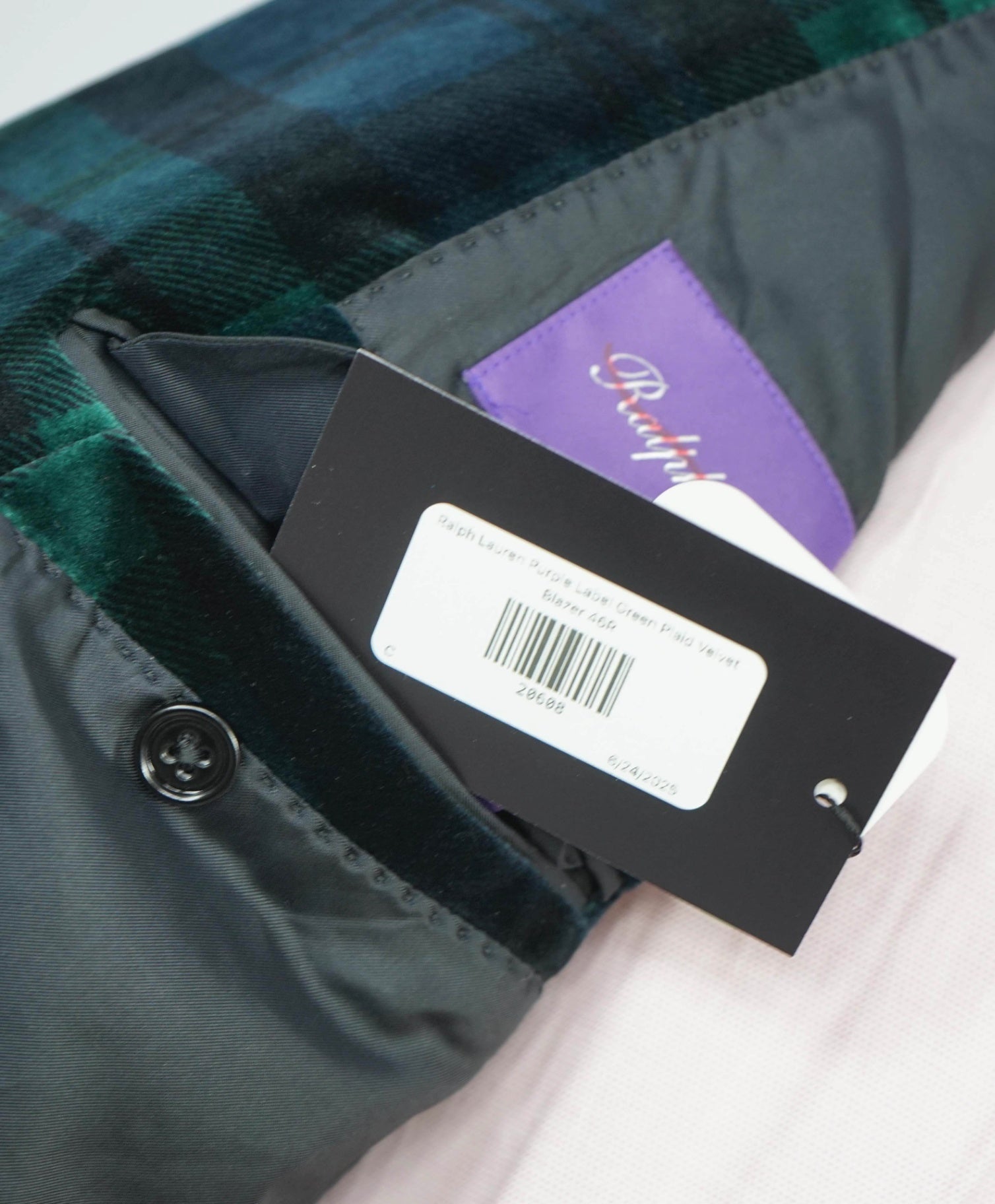 $2,795 RALPH LAUREN PURPLE LABEL - Kent Hand-Tailored Velvet Jacket 46R