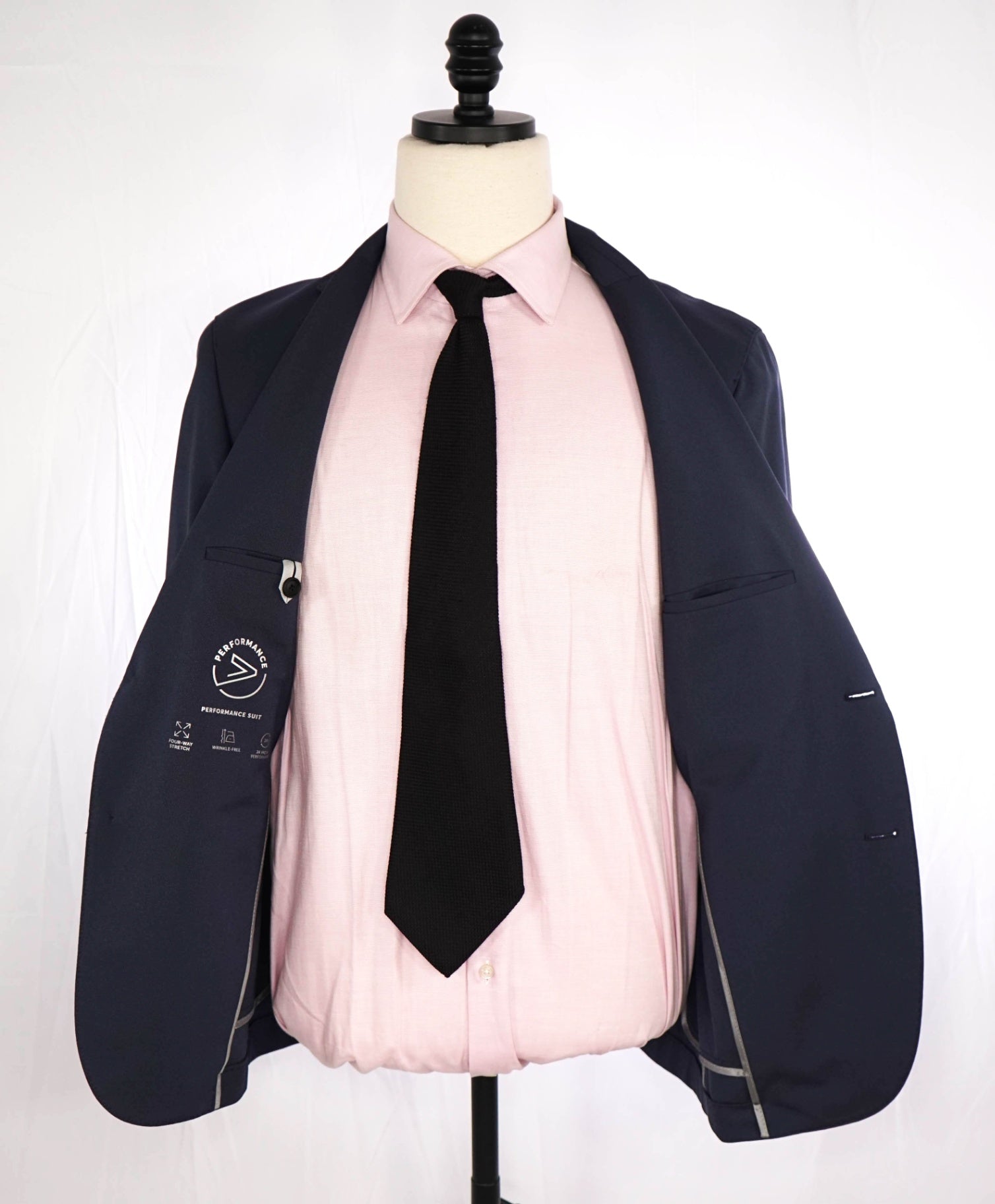 $825 HUGO BOSS Solid Blue Performance Stretch Packable Suit 38S