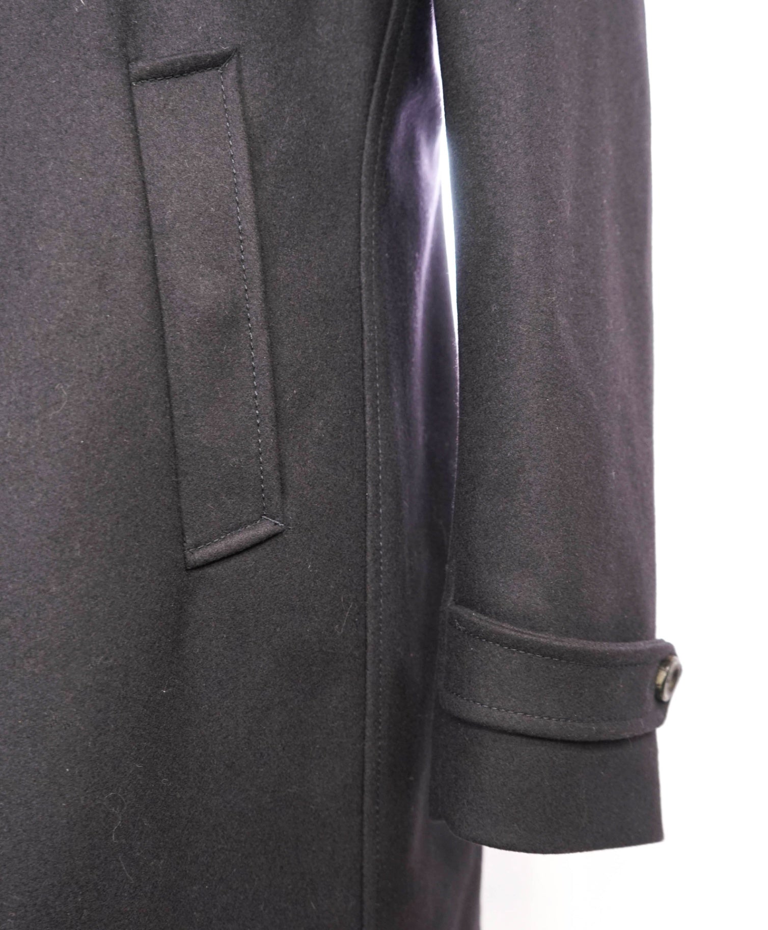 $1,895 Armani Collezioni Navy Water Repellent FUR Wool/Cashmere Coat 42R