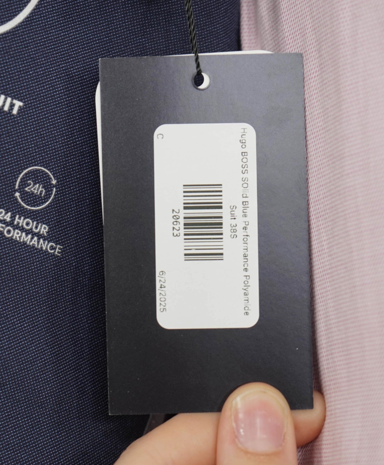 $825 HUGO BOSS Solid Blue Performance Stretch Packable Suit 38S