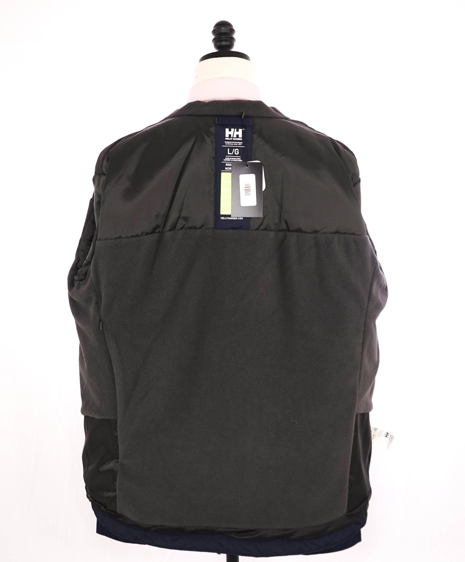 $175 Helly Hansen Tech Solid Navy Polyester/Fleece Jacket Coat L