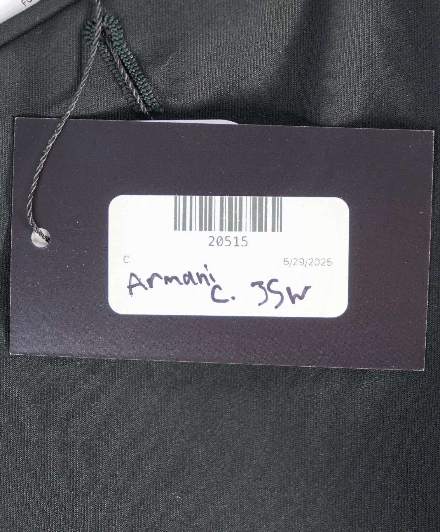 $595 ARMANI COLLEZIONI - Black Flat Front Tuxedo Dinner Pants - 35W