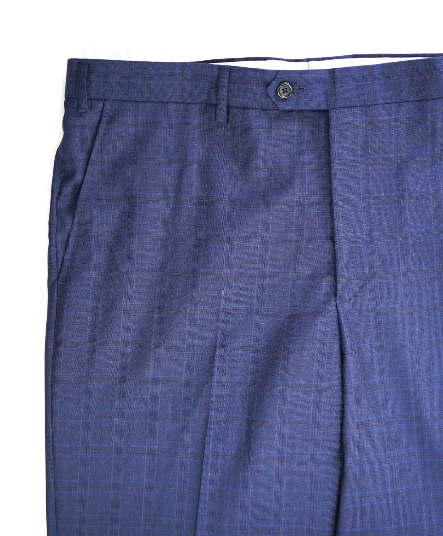 $400 Saks Fifth Avenue Navy check Wool Pants 38W