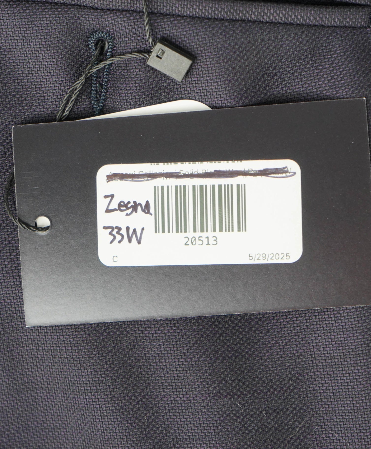 $790 Z Zegna Solid Plum Tuxedo Stripe Wool Dinner Pants 32W